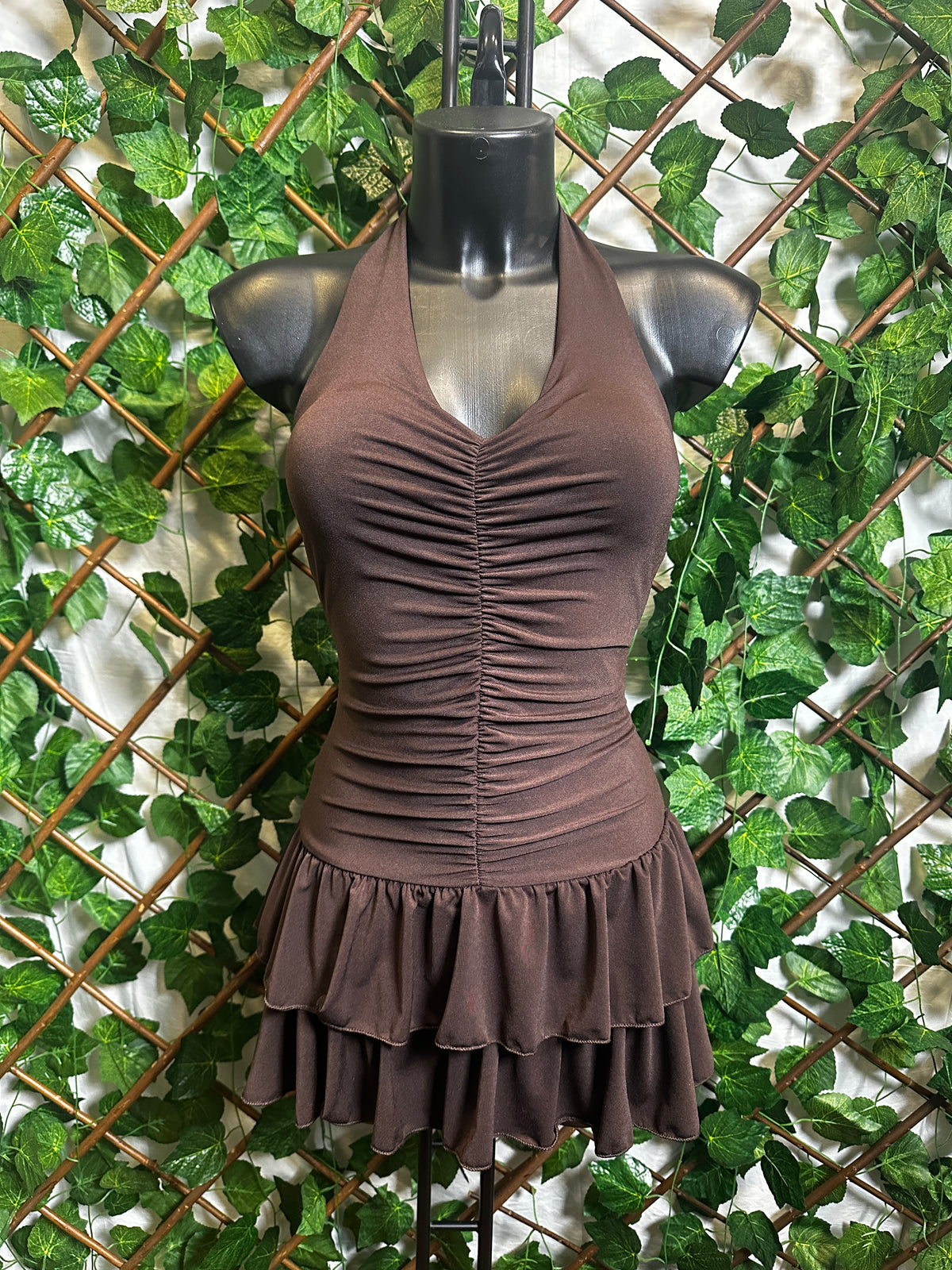 Vestito corto con arricciatura anteriore con dentro pantaloncini | taglia unica