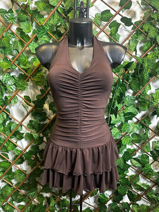 Mini dress with ruched front and shorts inside | one size
