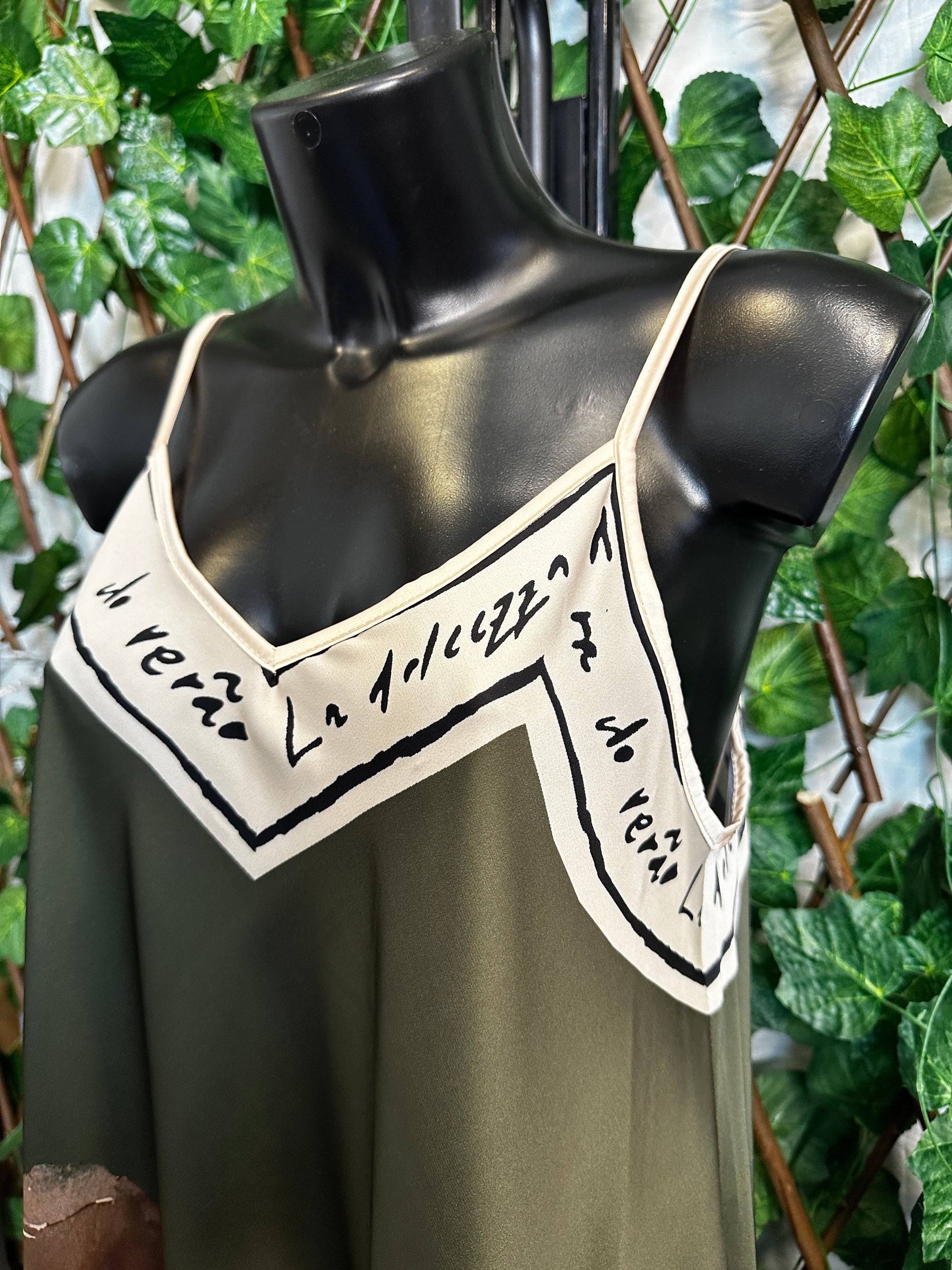 Vestito leggero con stampa artistica come seta | taglia unica