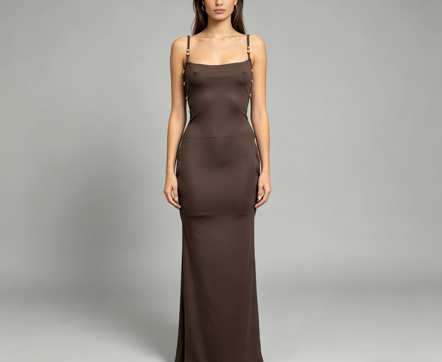 vestito lungo aperto ai fianchi - BERLY MODA 