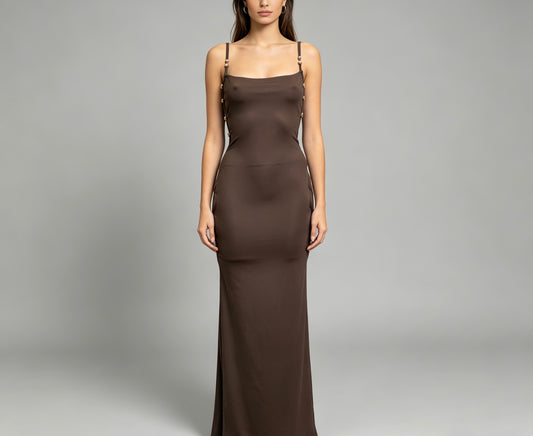 vestito lungo aperto ai fianchi - BERLY MODA 