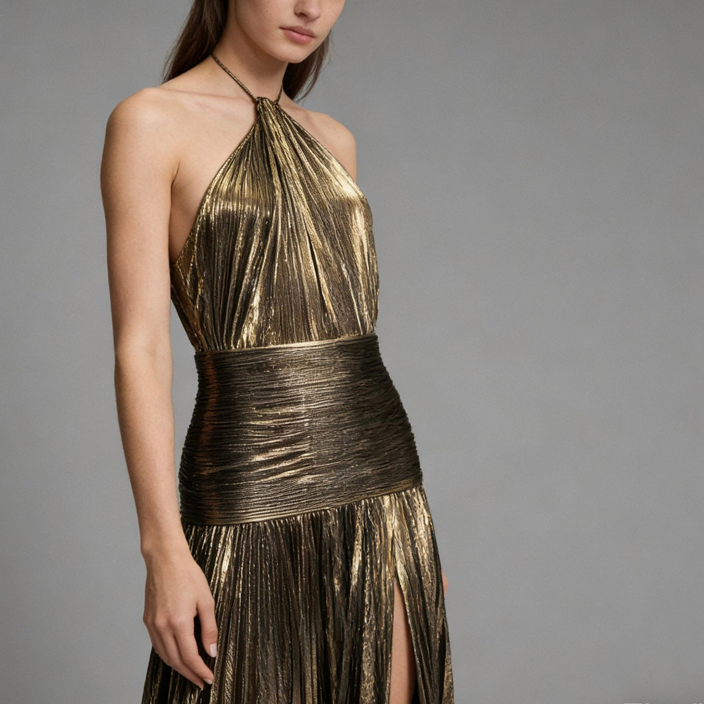 Vestito lungo con spacco - BERLY MODA 