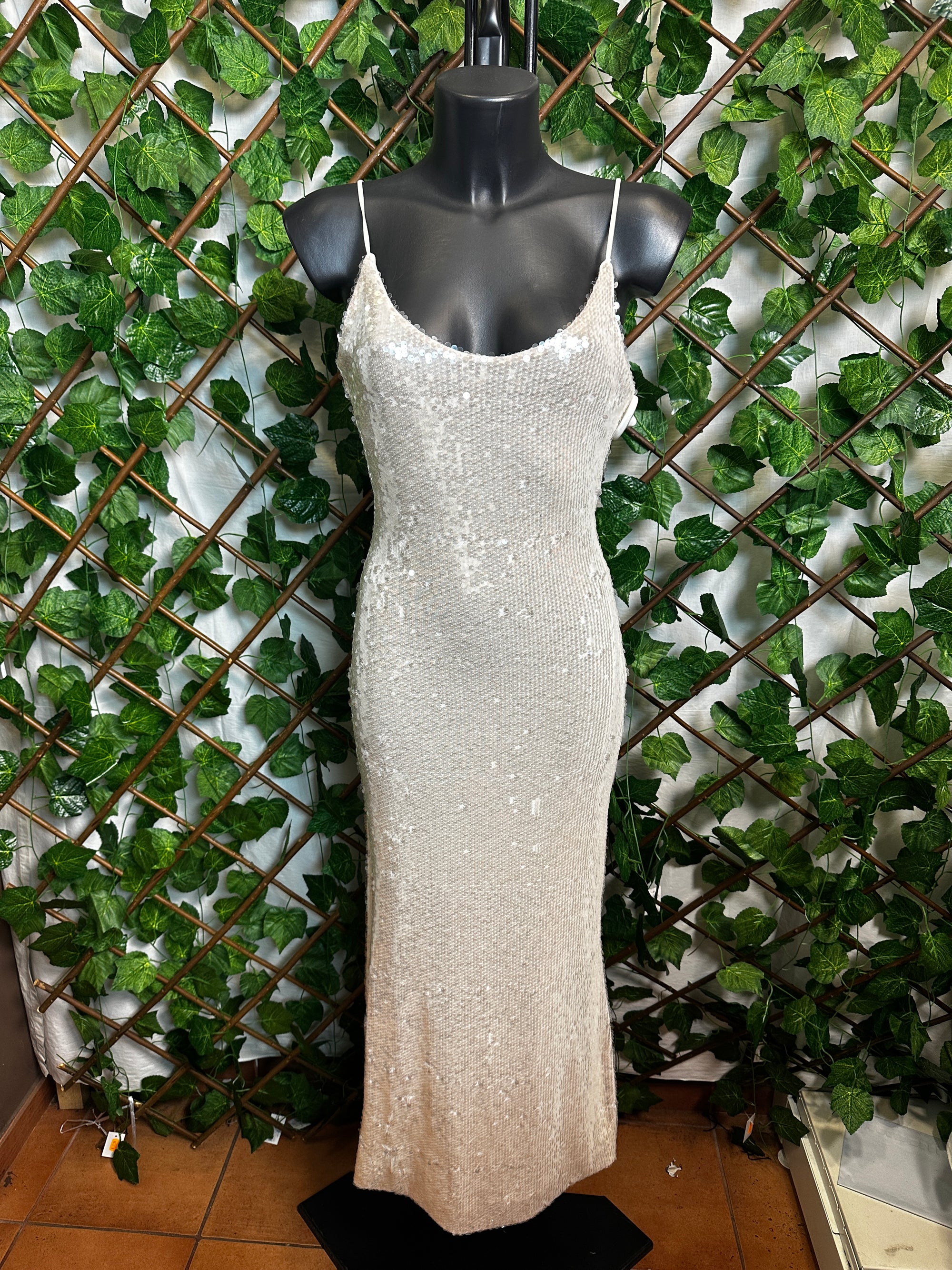 Vestito lungo elegante con le paillettes