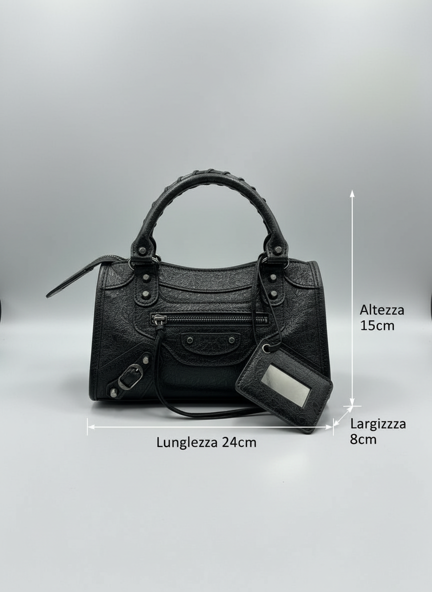 Borsa Rock Biker Ecopelle Nera – Tentazione Ribelle