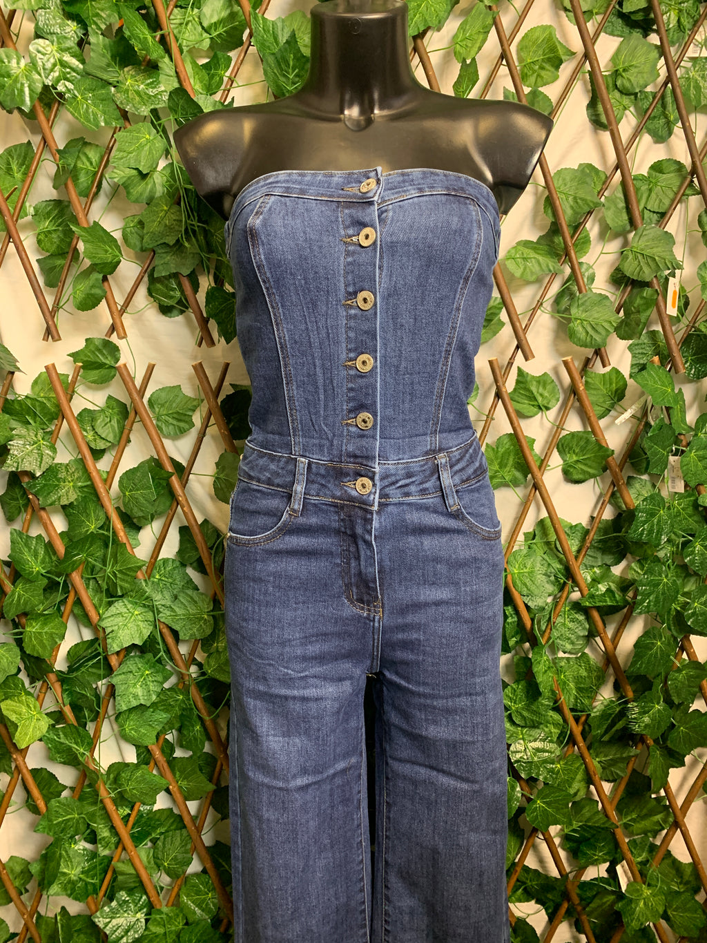 Salopette di jeans a fascia