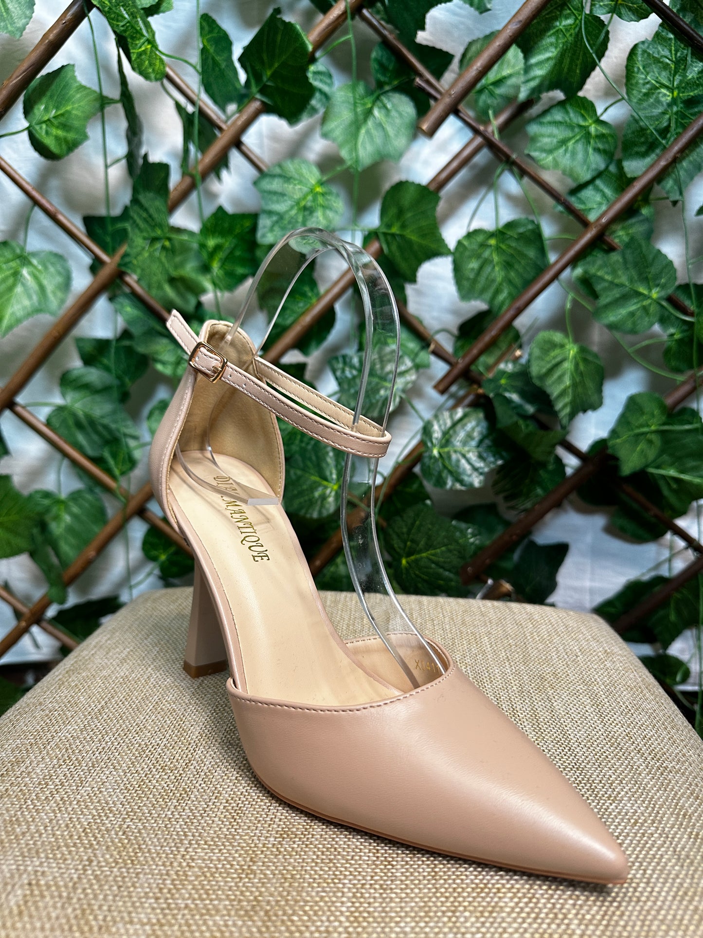 Matte heels with strap (4.5 inch heel)