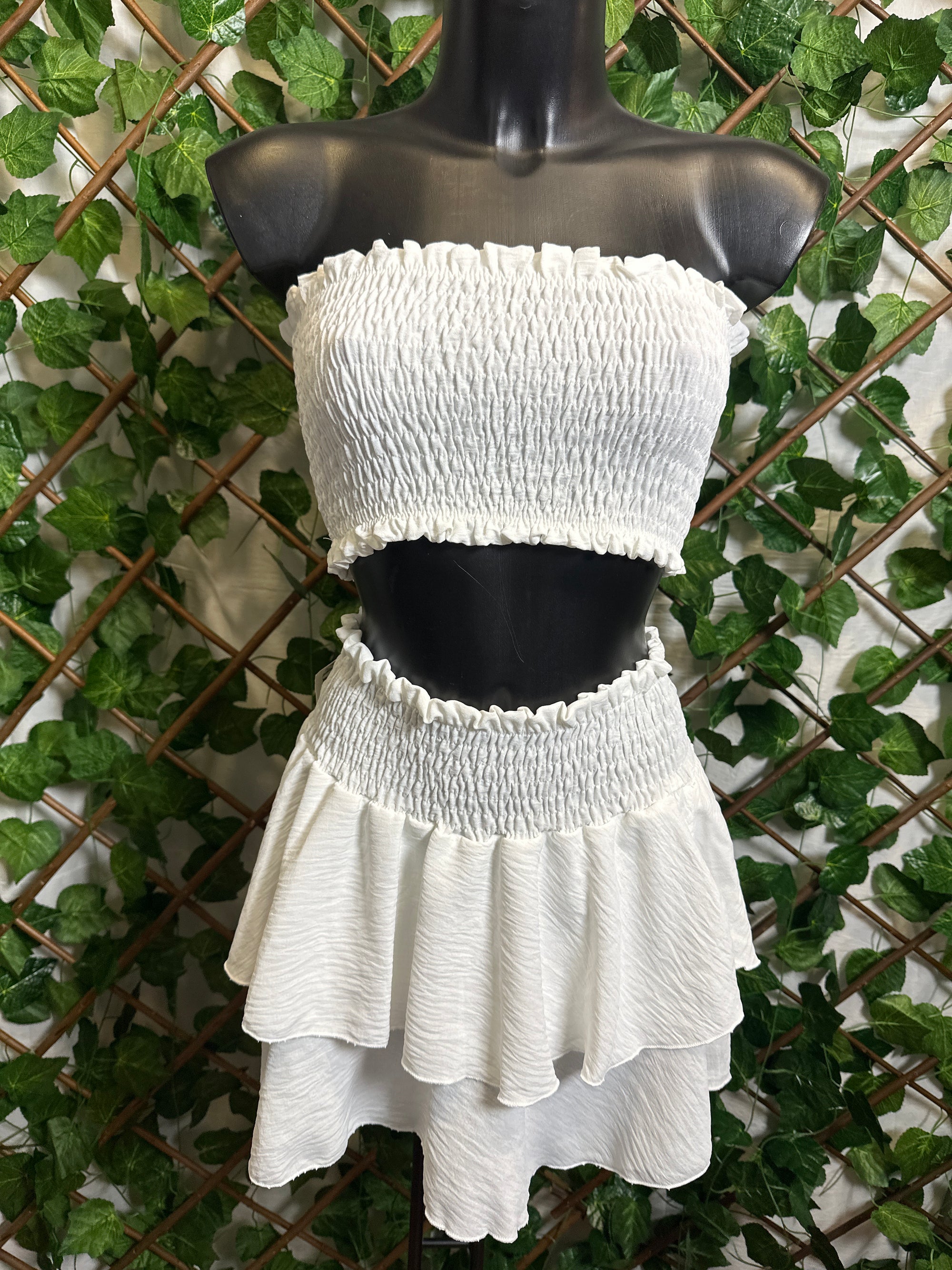Completo top e gonna elasticizzato (senza pantaloncini) | taglia unica