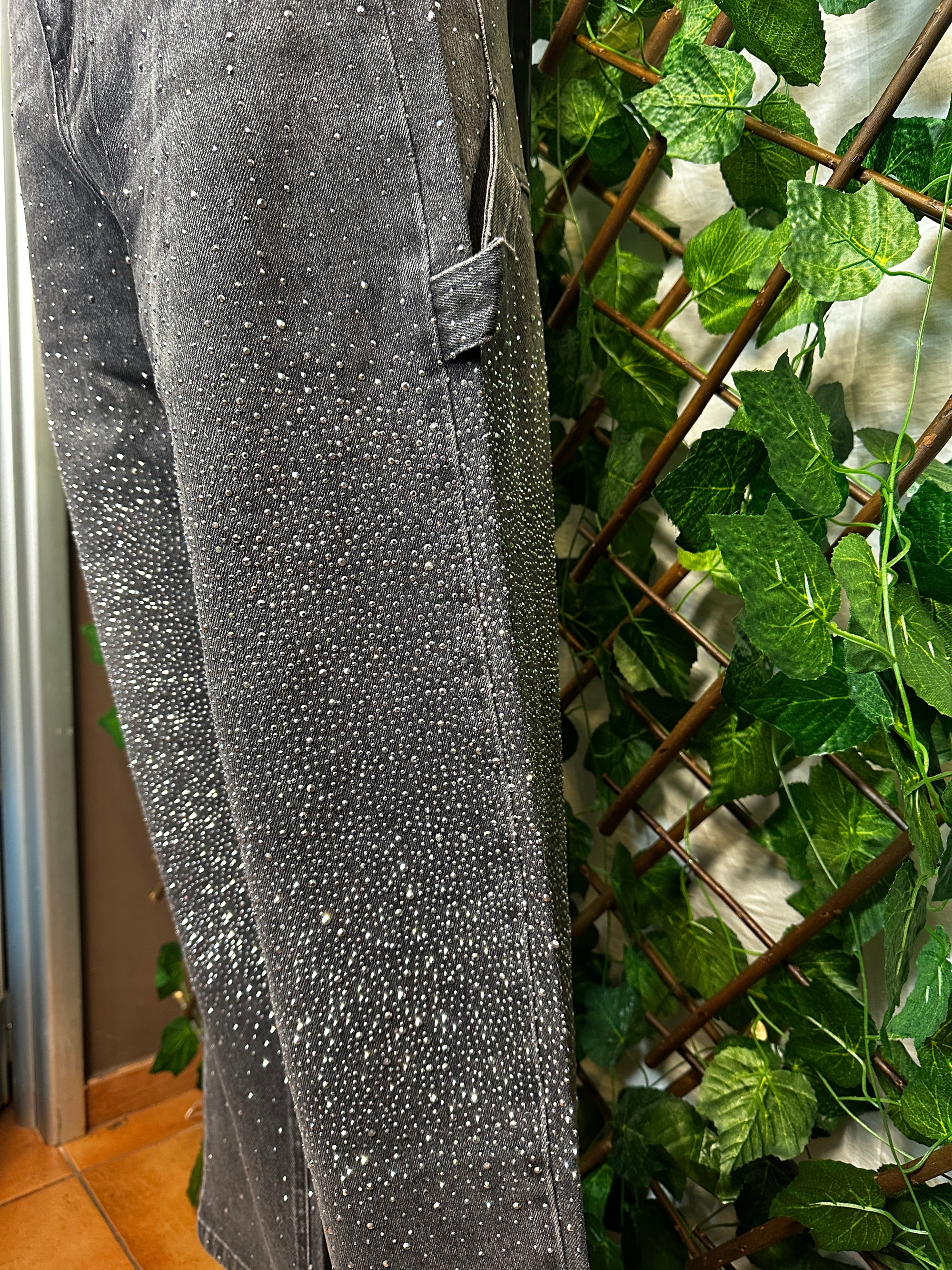 Pantalone di jeans brillantinato