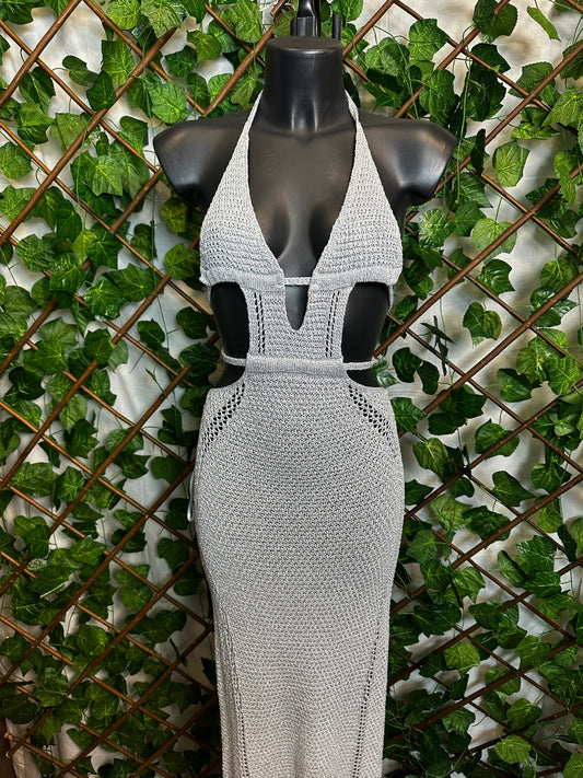 Vestito lungo estivo con cit-out davanti