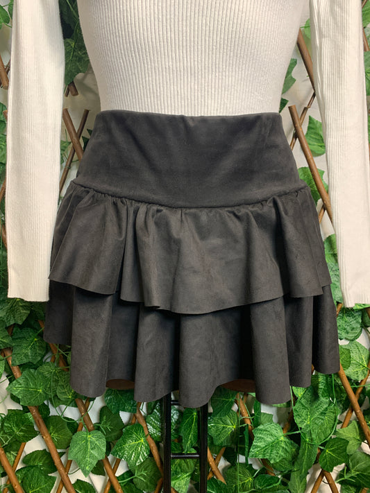 Gonna a balze scamosciata