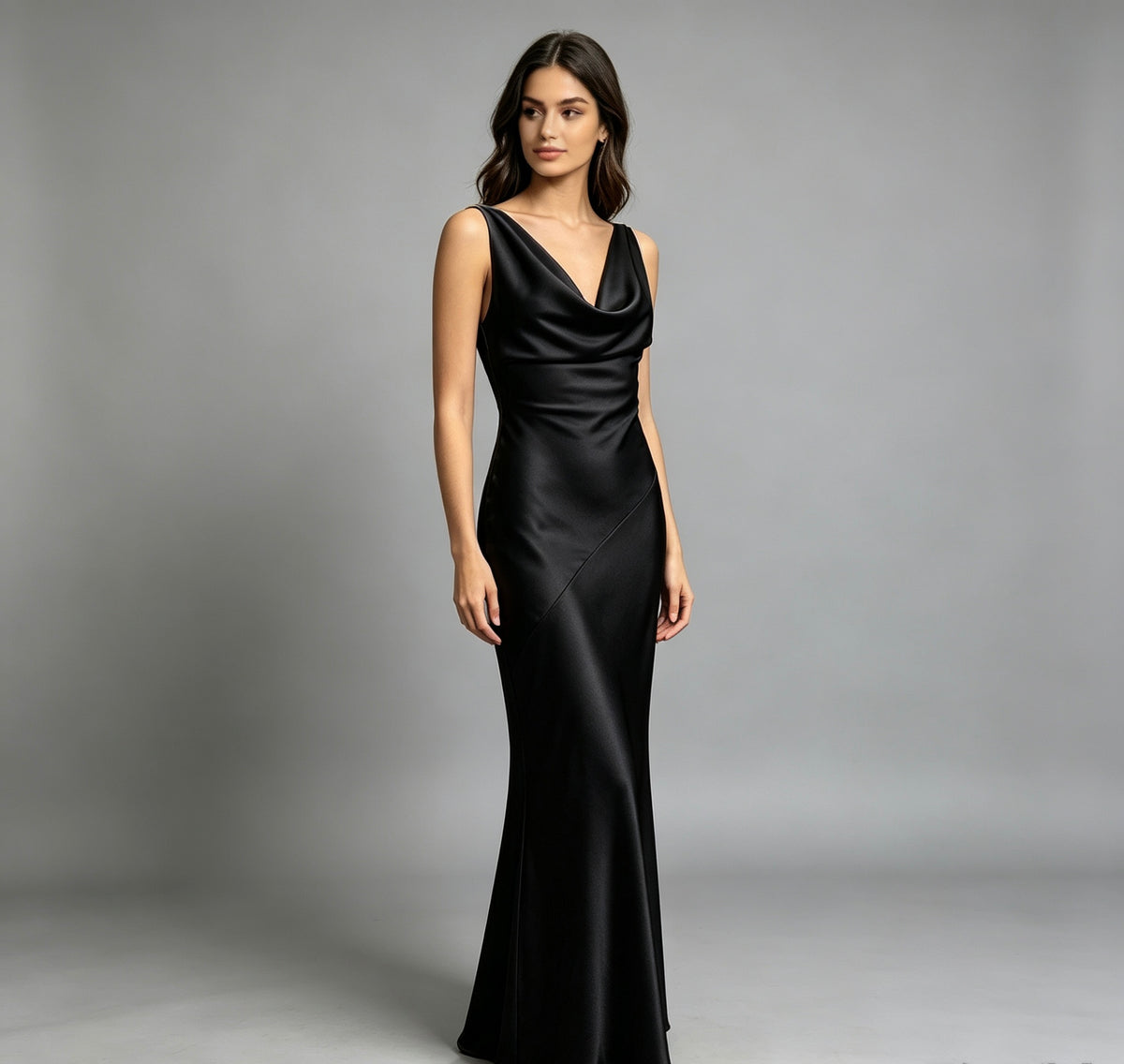 Vestito raso lungo taglia unica