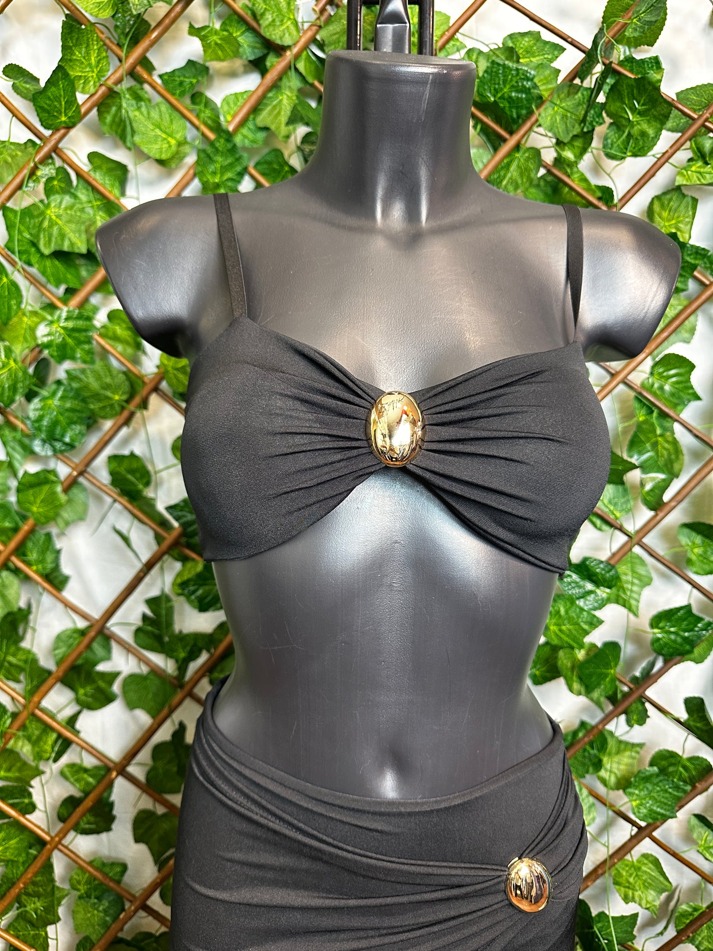 Completo top e gonna lunga con palline dorate - BERLY MODA 