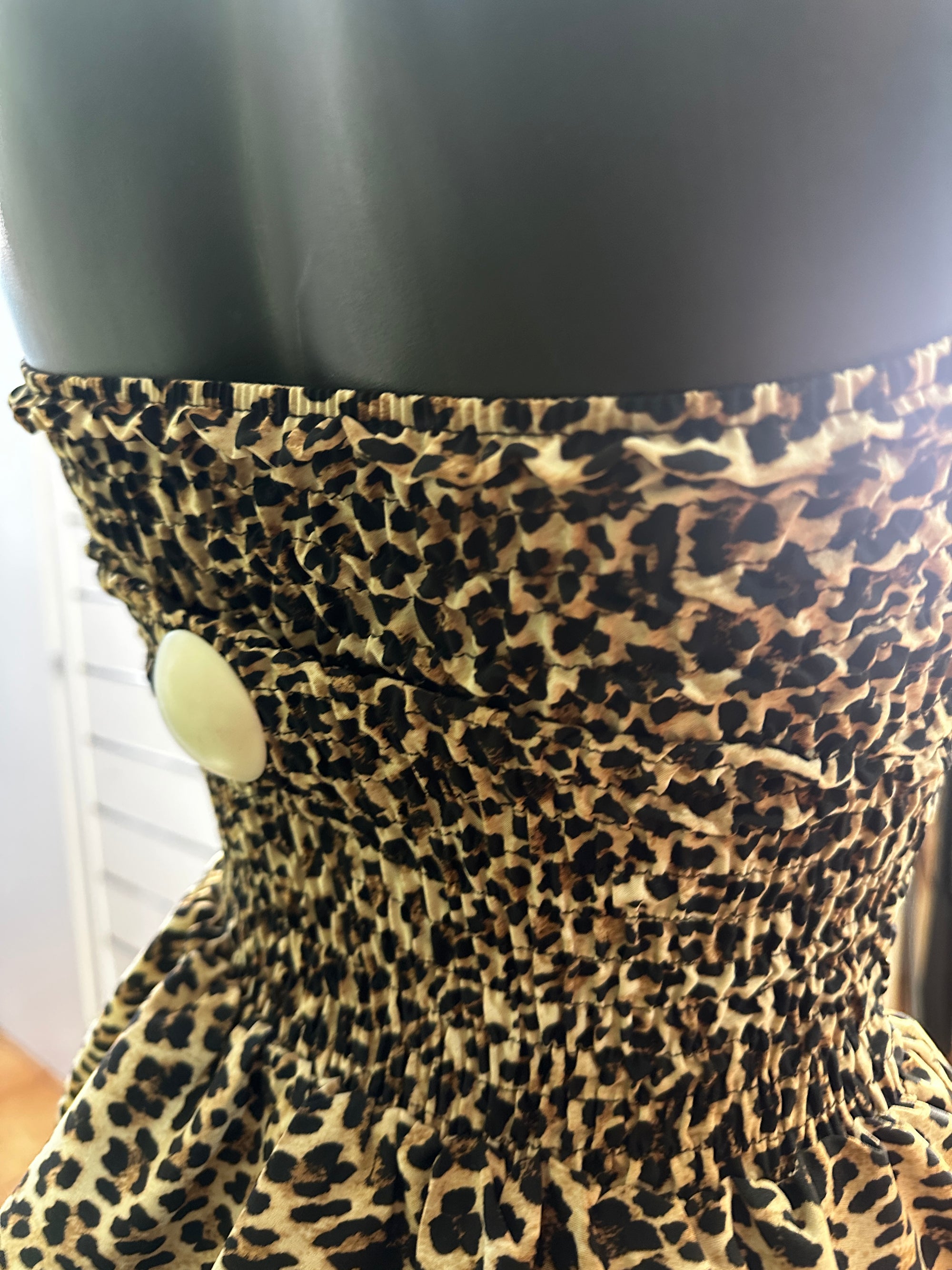 Vestito corto leopardato