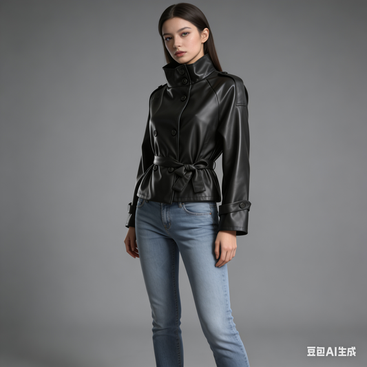 Giacca in pelle corta