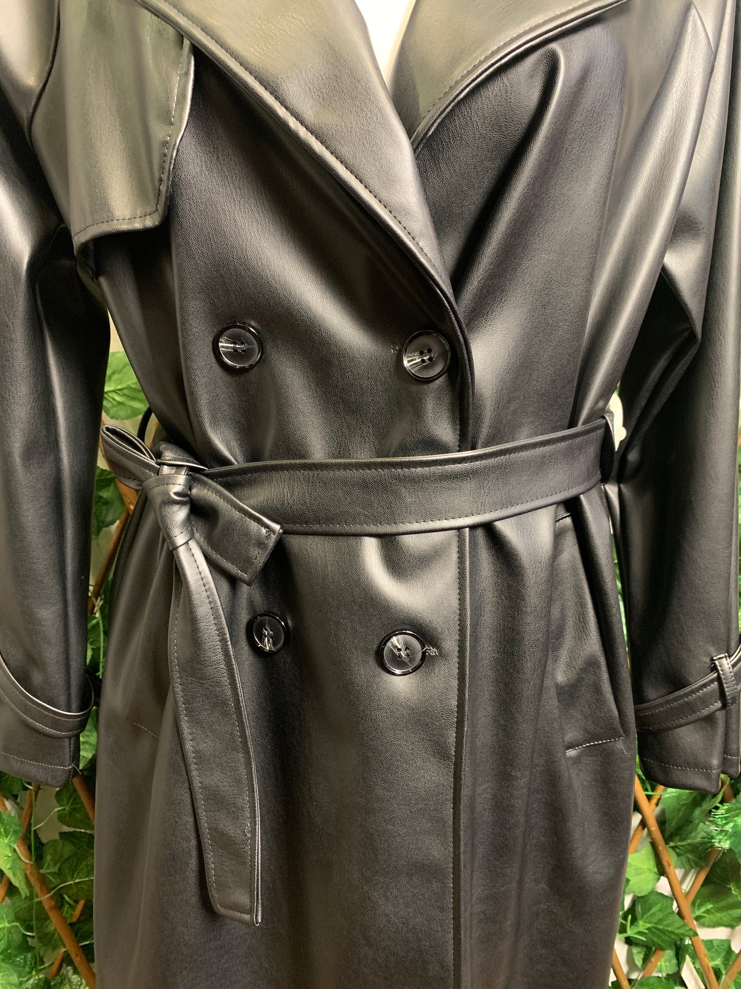 Giacca lunga in ecopelle