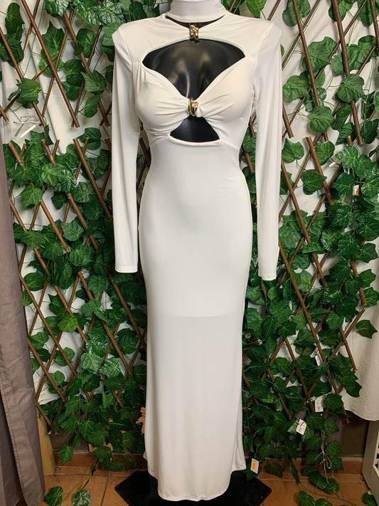 Vestito lungo con manica lunga