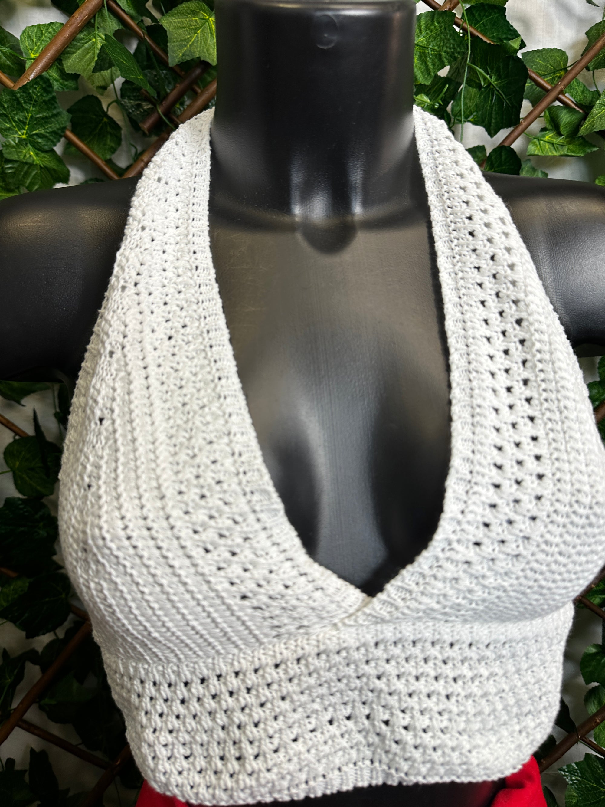 Top in maglia legato al collo
