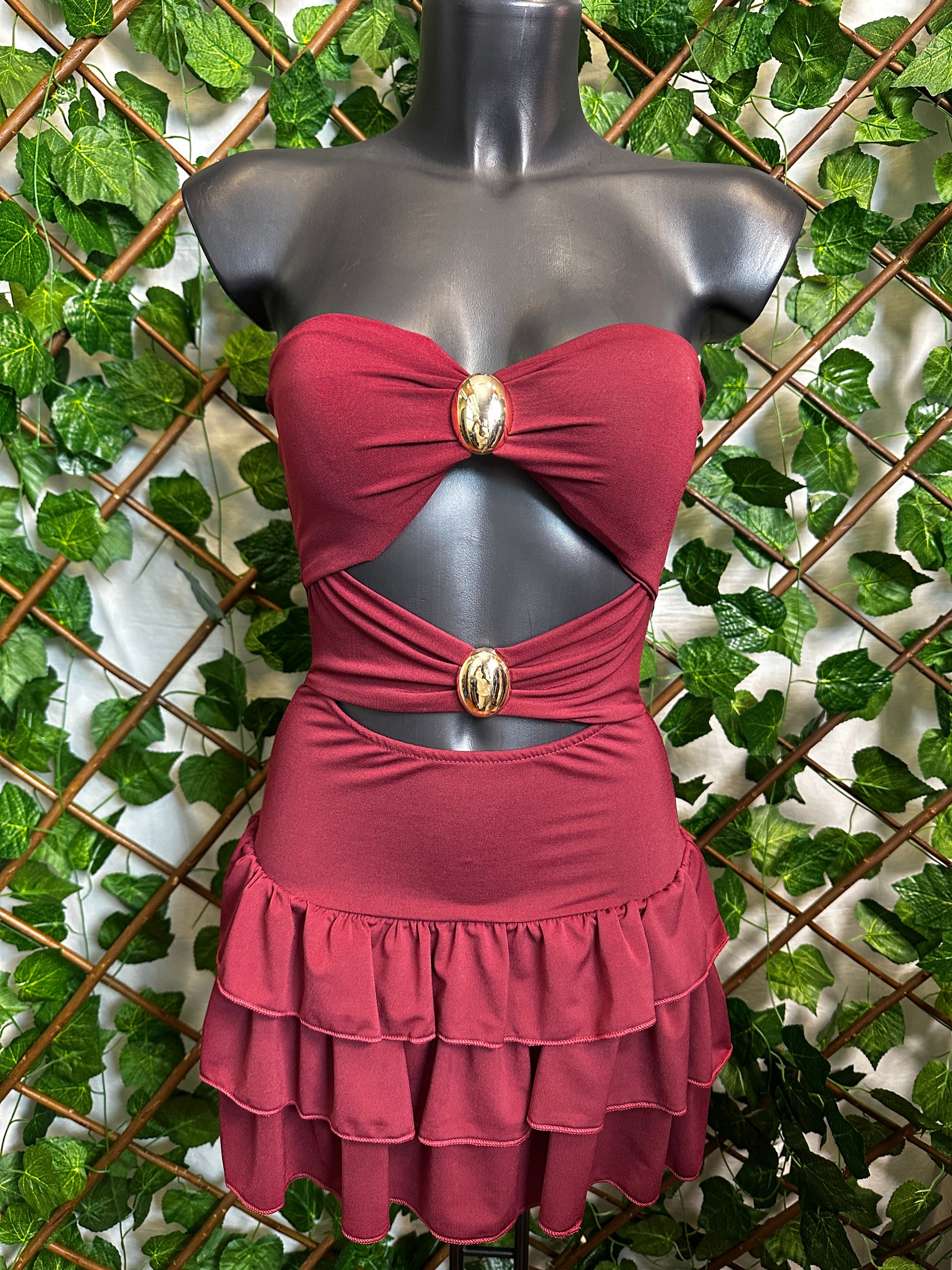 Short dress with shorts and gold ball detail | one size