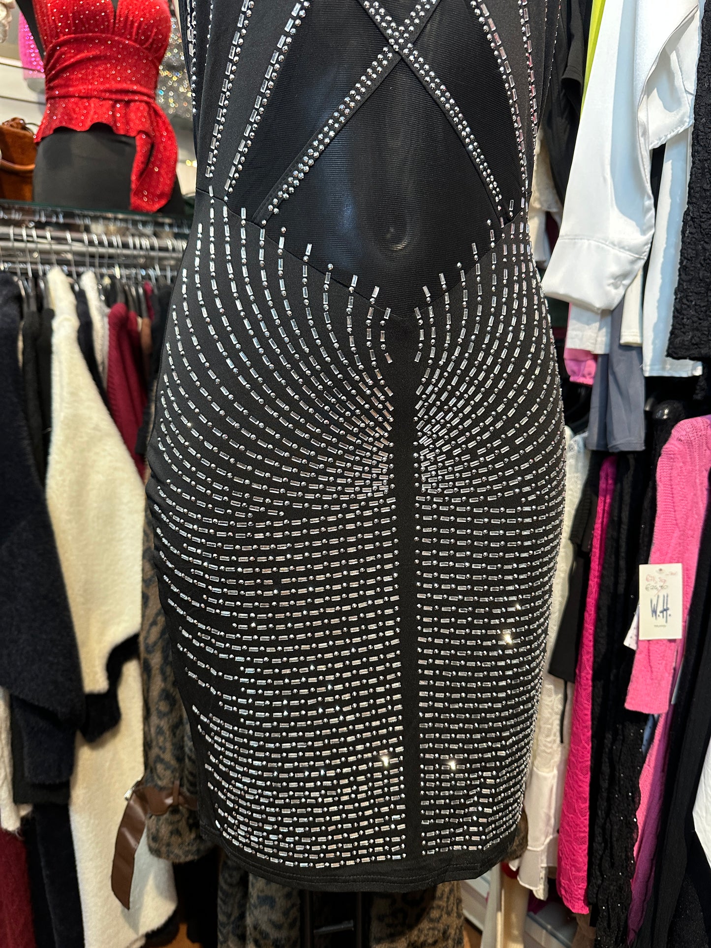 Mini Dress Strass Halterneck Schiena Scoperta – Tentazione Stellare