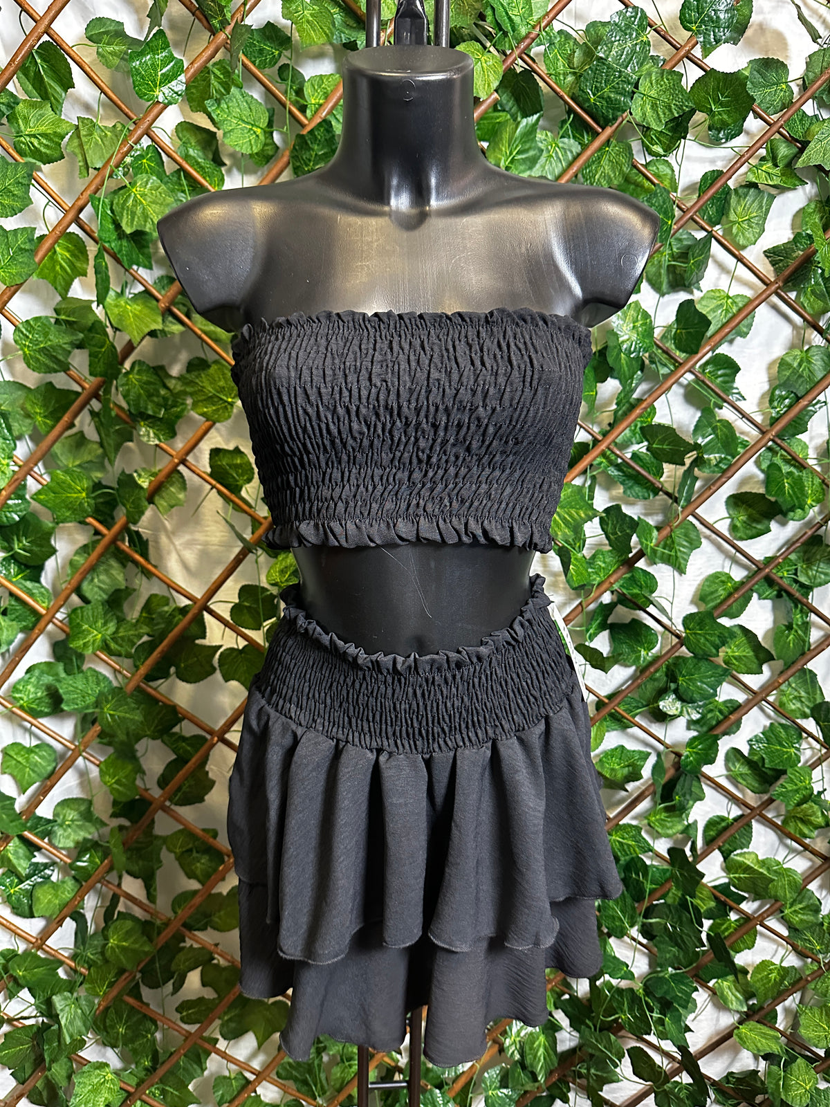 Completo top e gonna elasticizzato (senza pantaloncini) | taglia unica