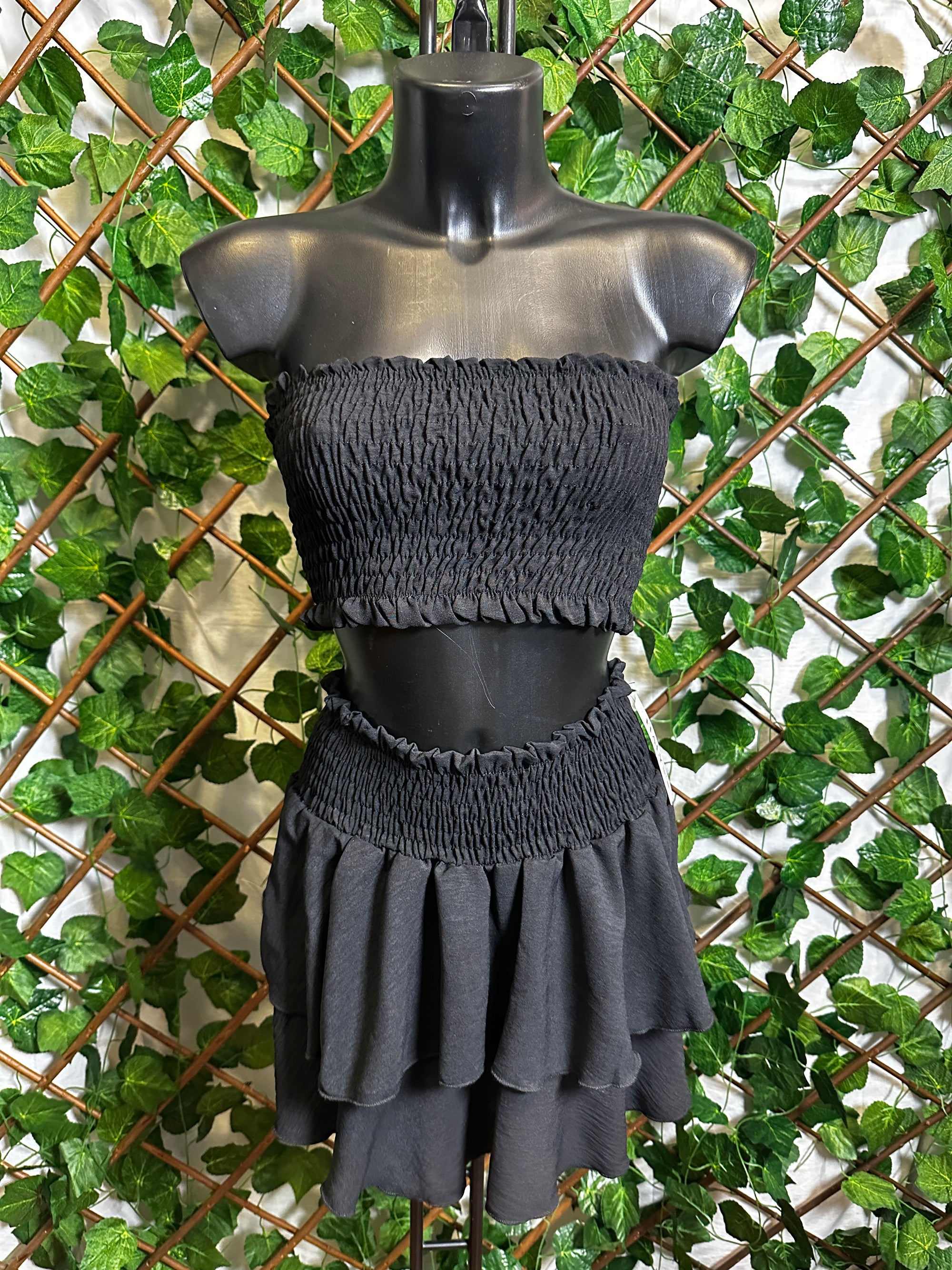 Completo top e gonna elasticizzato (senza pantaloncini) | taglia unica