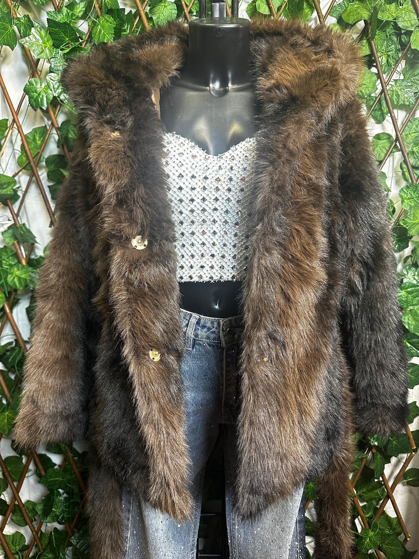 Fur jacket with hood