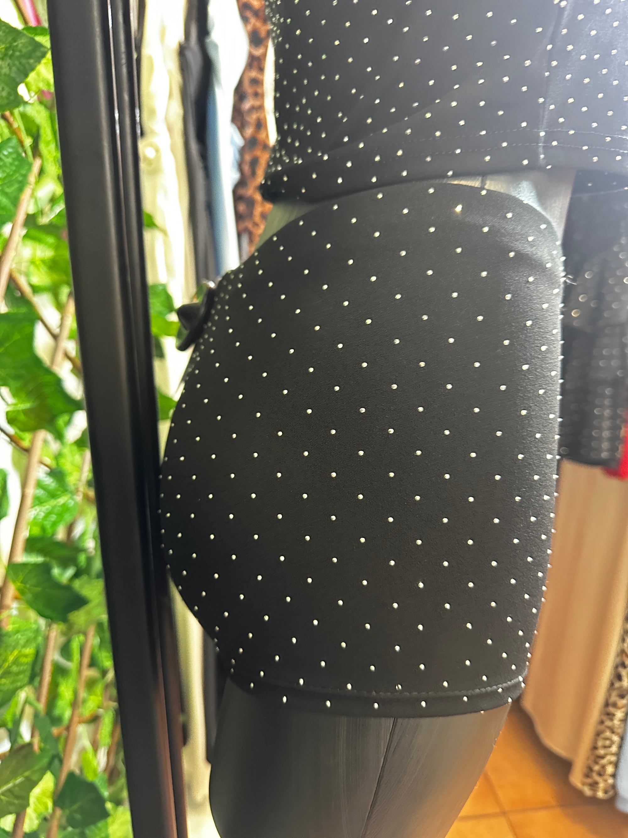 Pantaloncino corto nero brillantinato