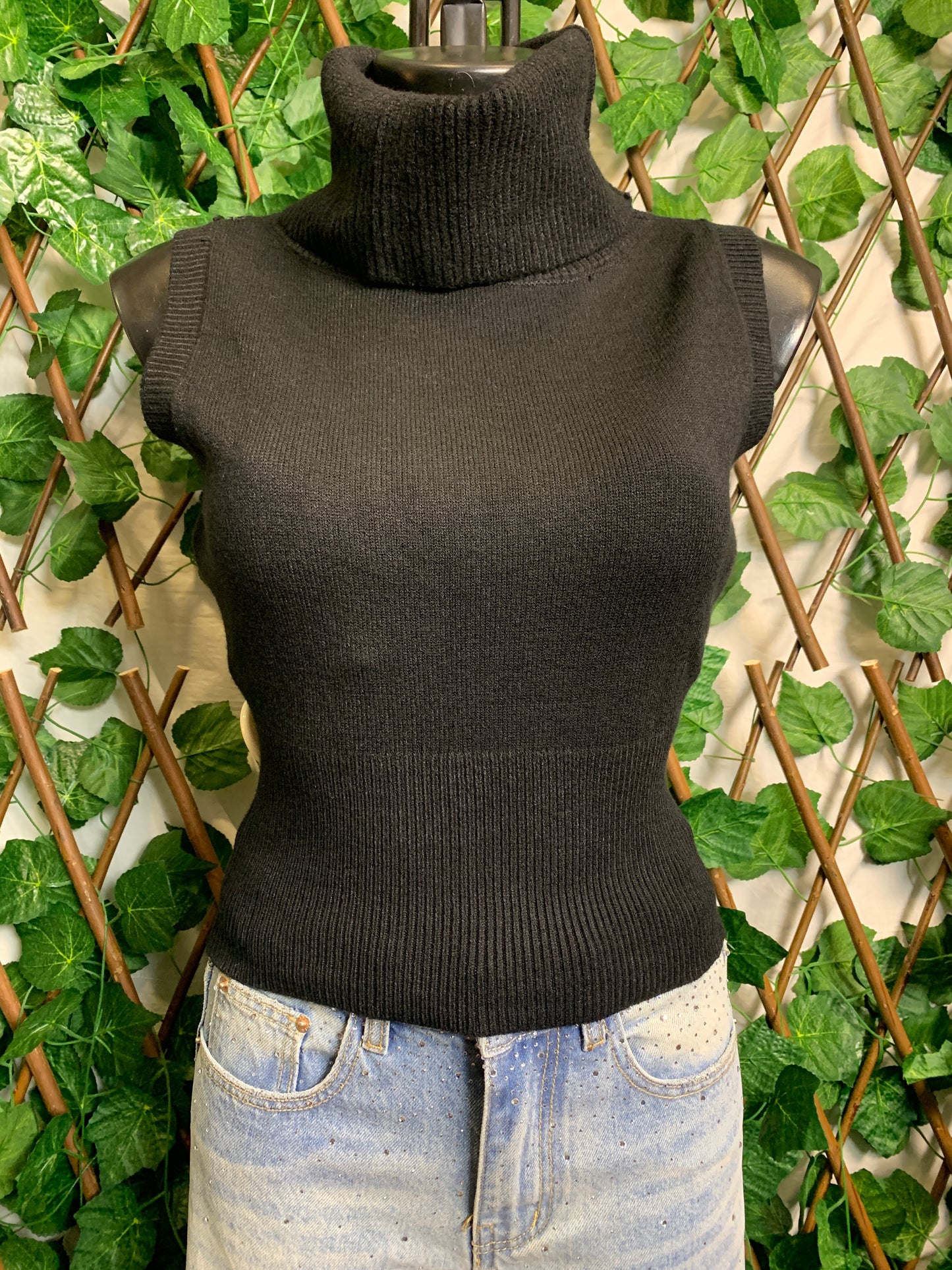 High-neck knit top