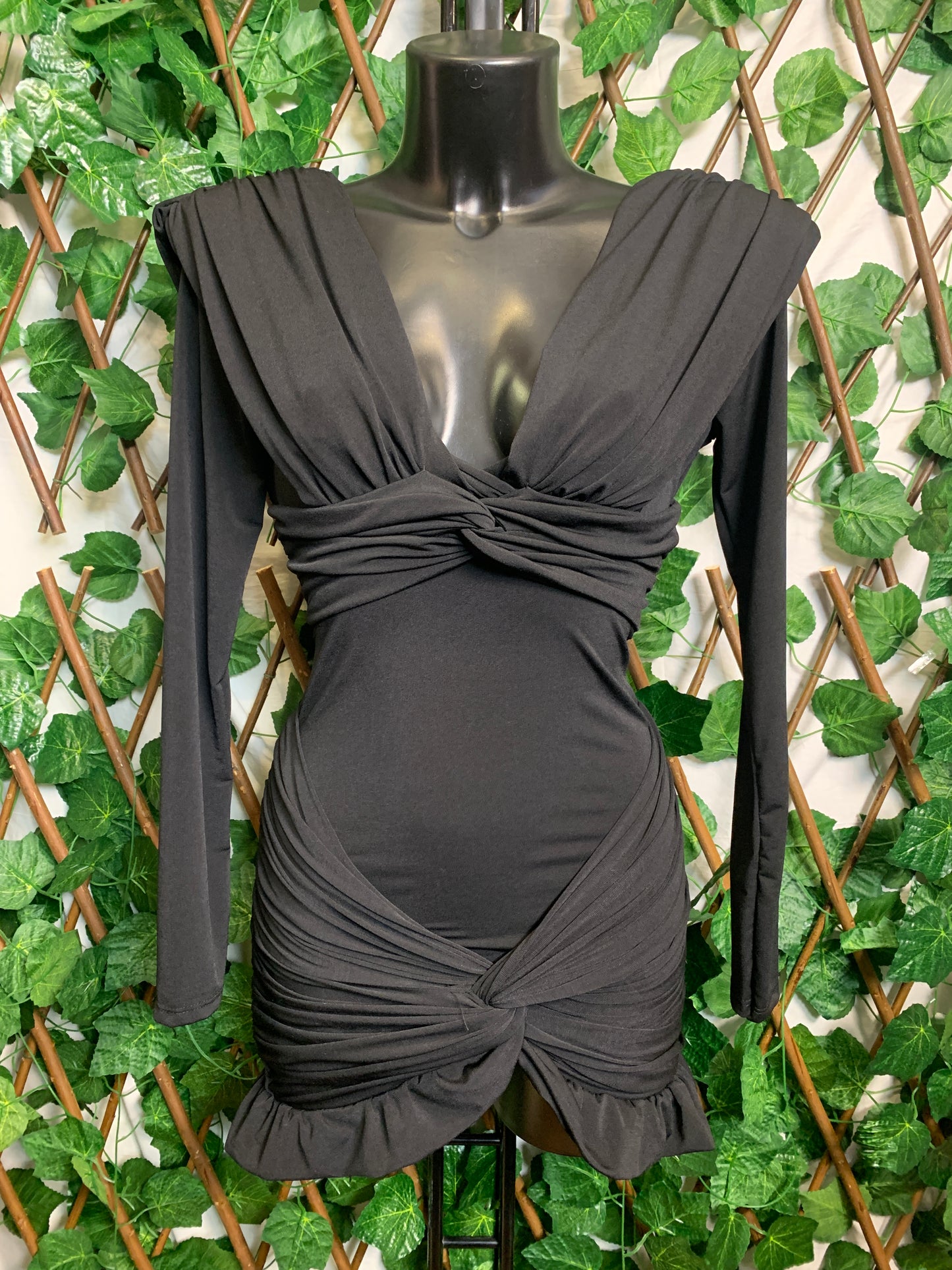 Padded shoulder dress