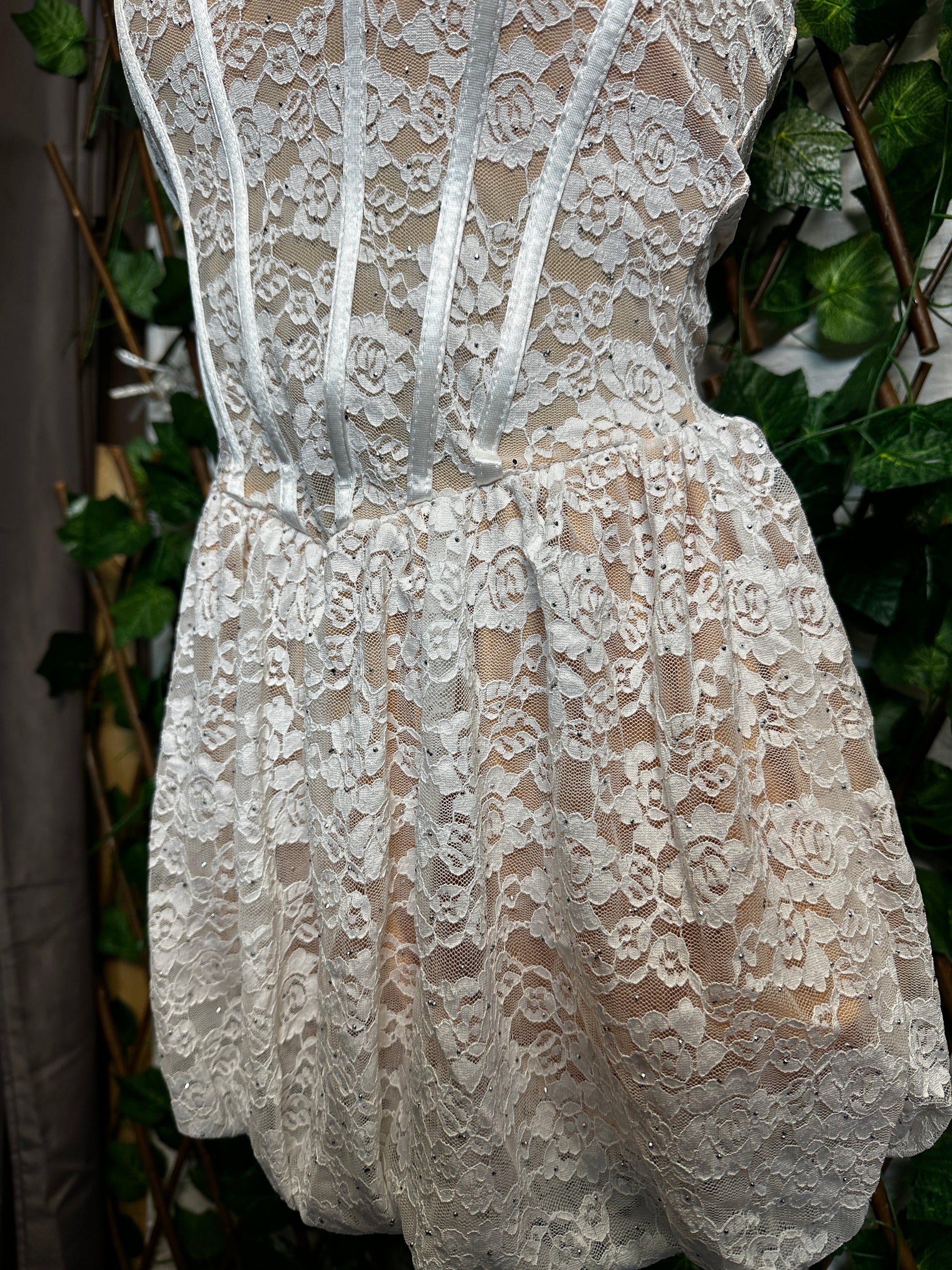 Vestito corto in pizzo | taglia unica
