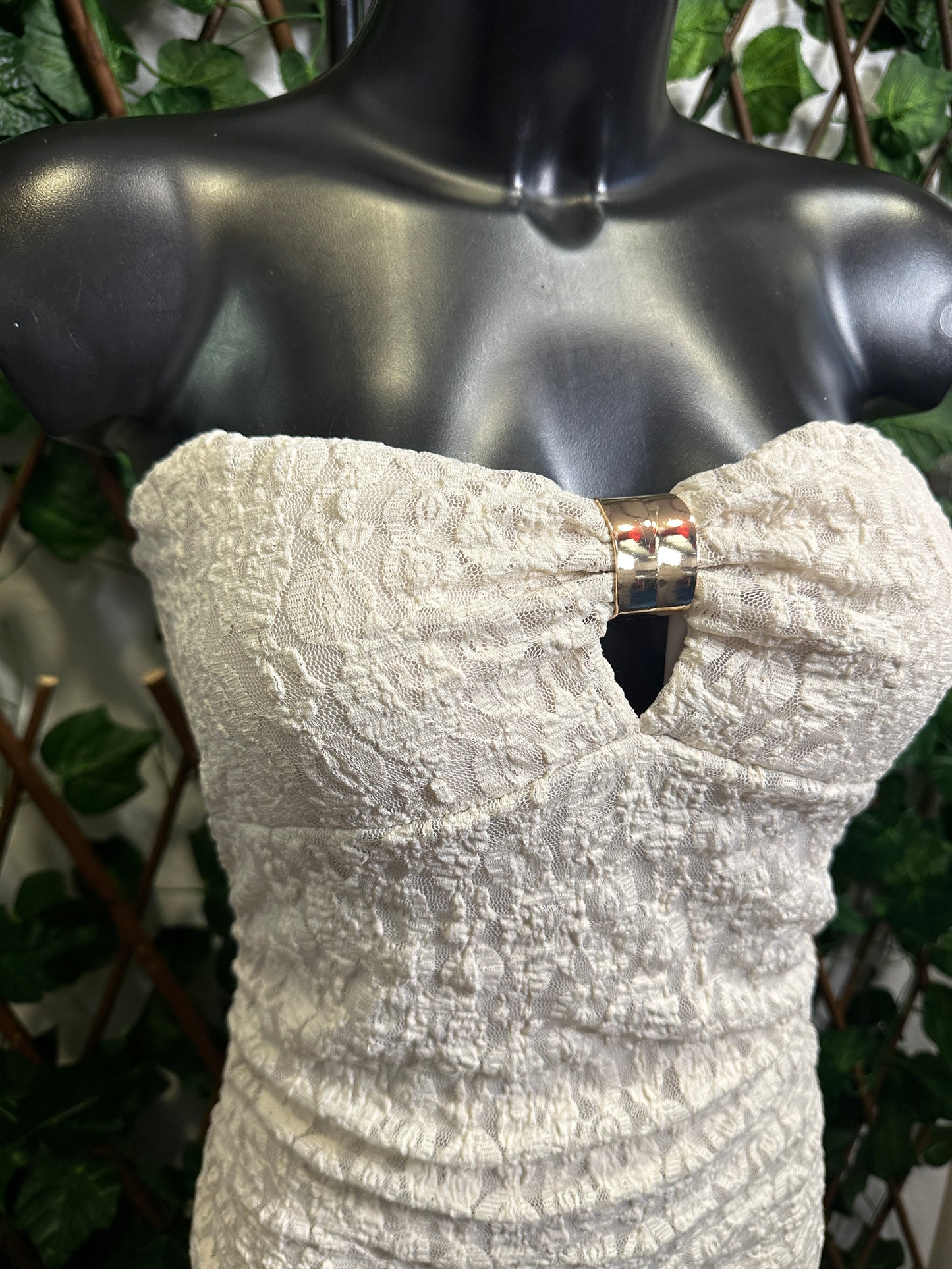 Modello crepe: vestito lungo elasticizzato con le coppe | taglia unica