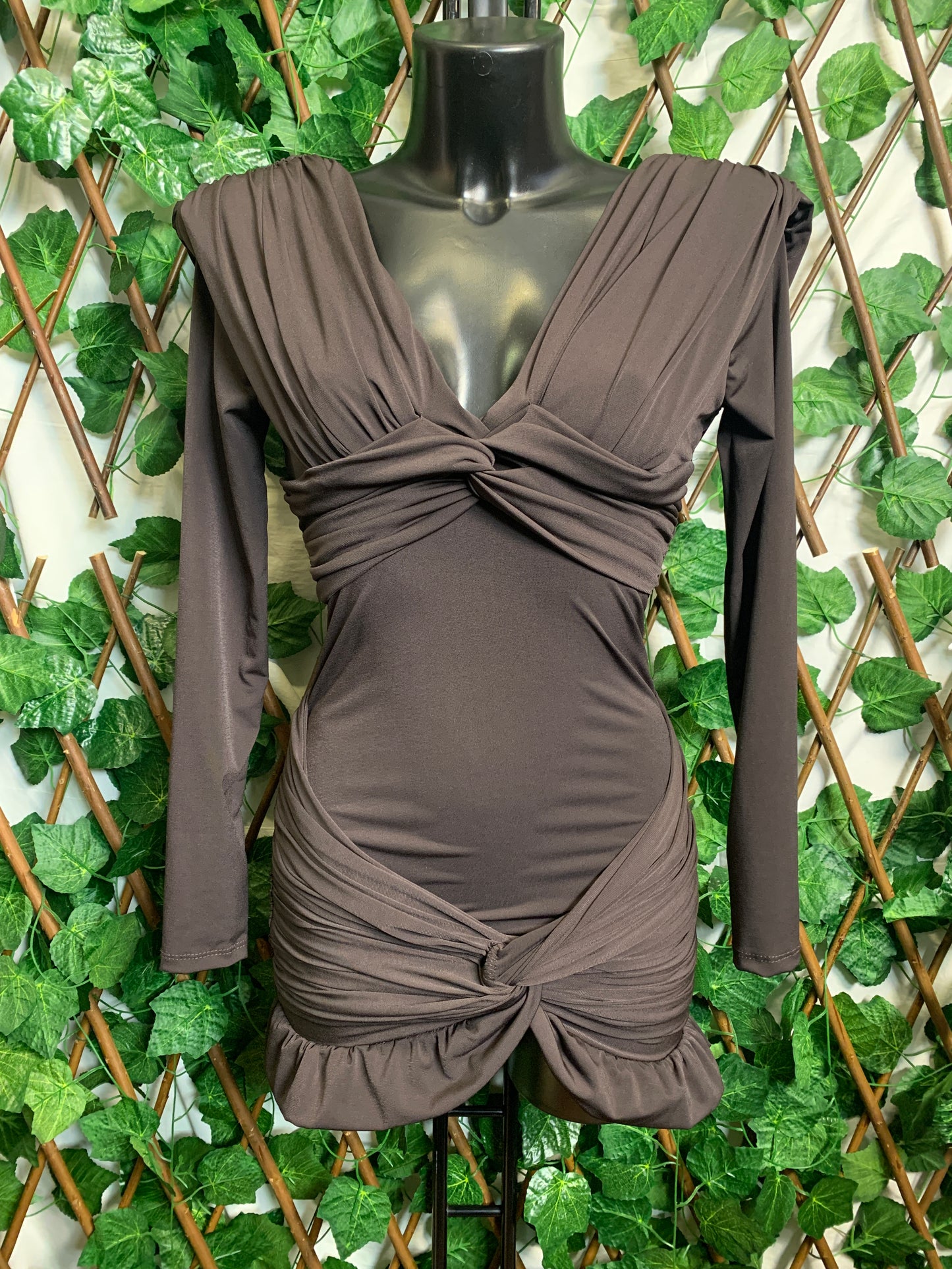 Padded shoulder dress