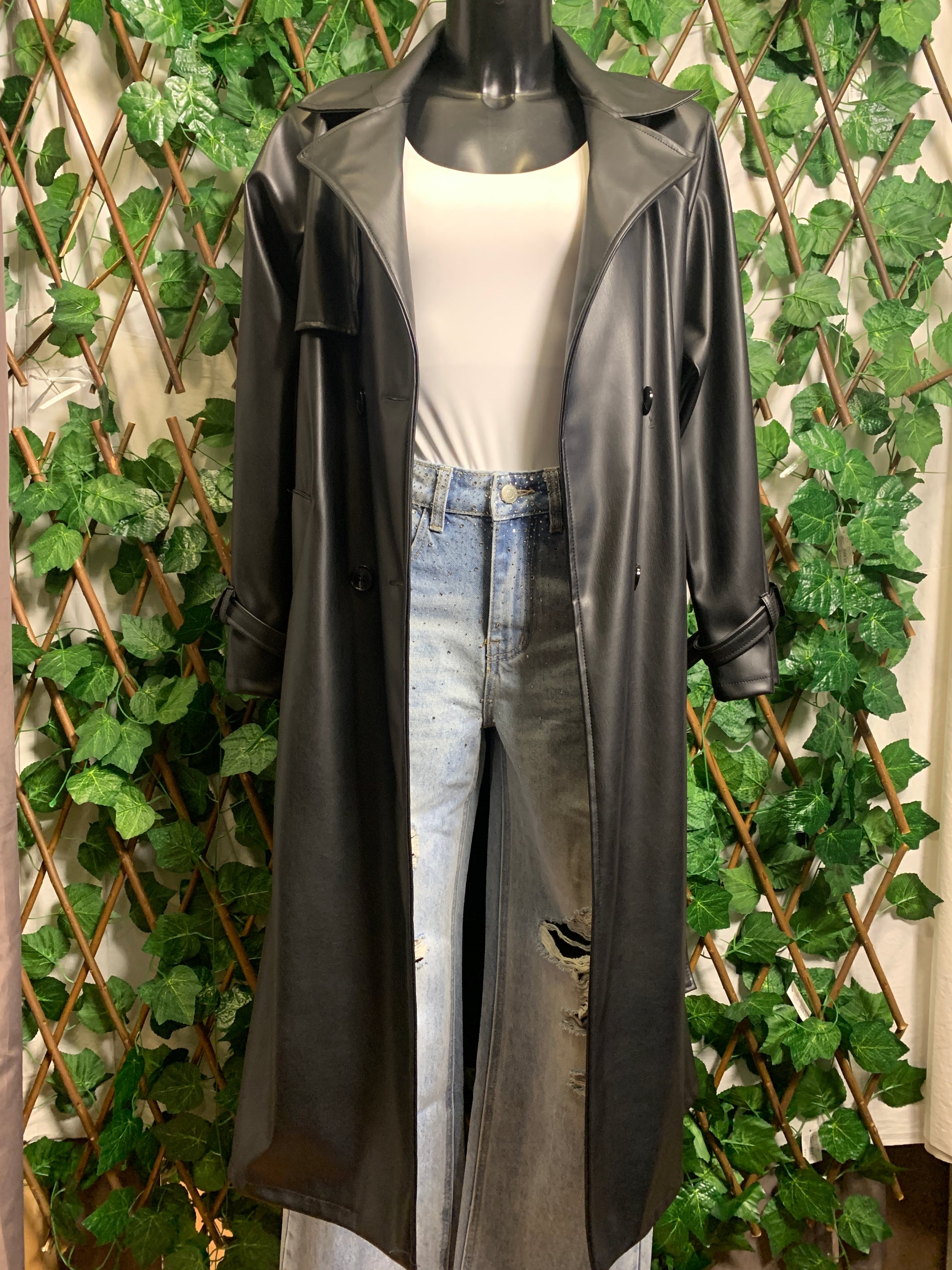 Giacca lunga in ecopelle - BERLY MODA 