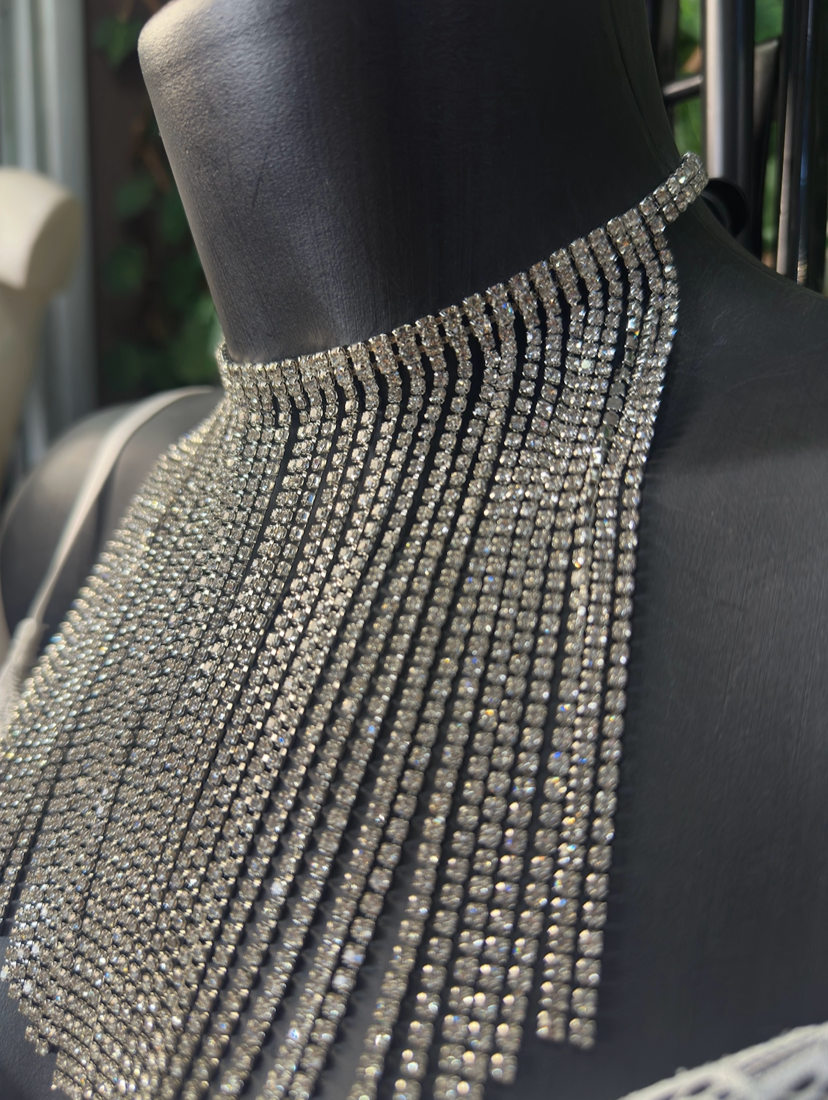 Necklaces with rhinestone decorated tassel