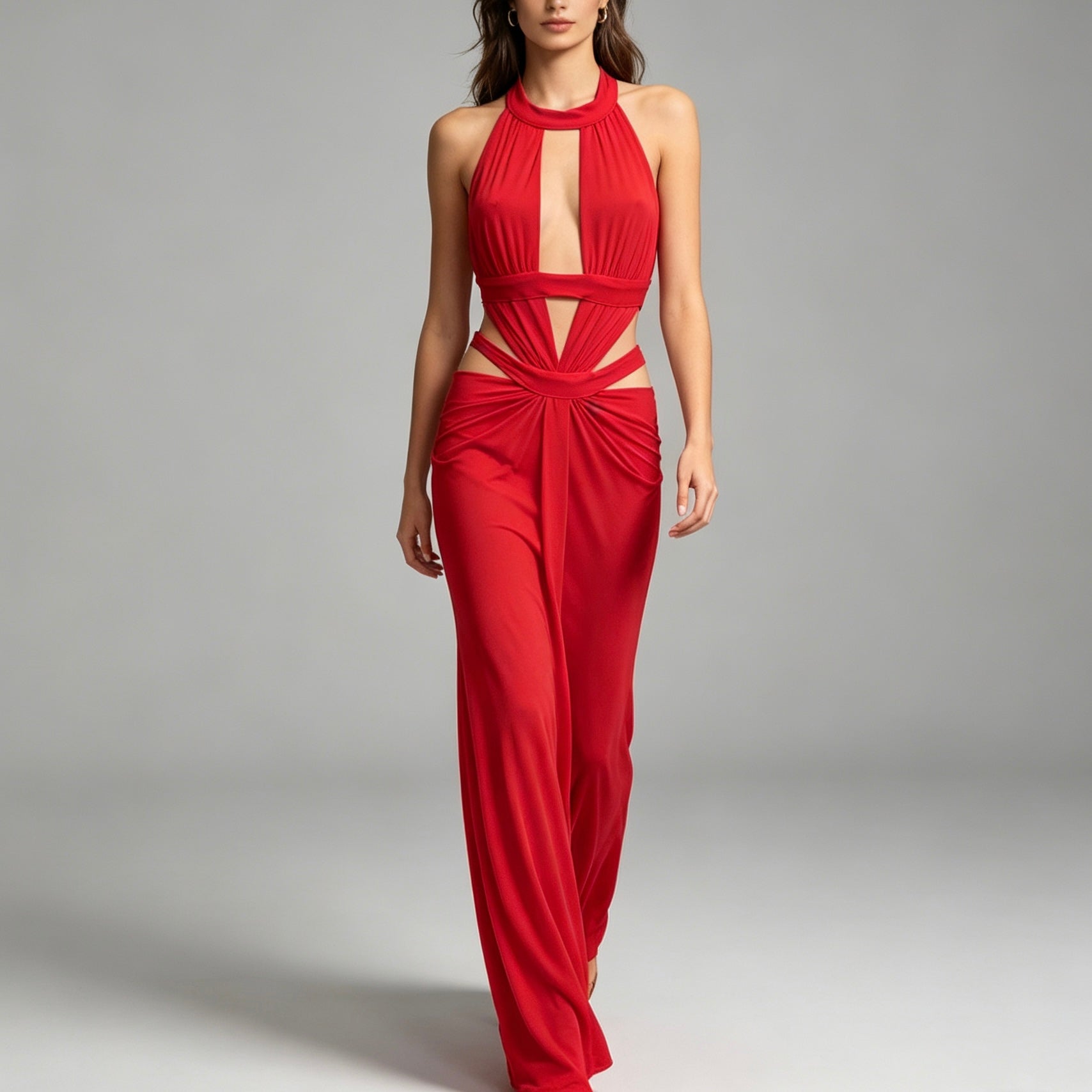 Vestito lungo con cut-out - BERLY MODA 