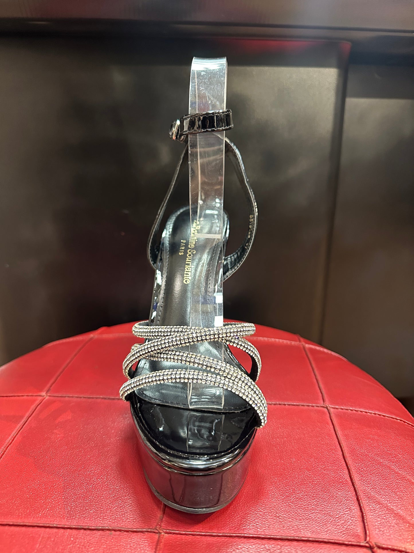 Sandali plateau con strass e tacco a blocco – SCINTILLA REGNANTE