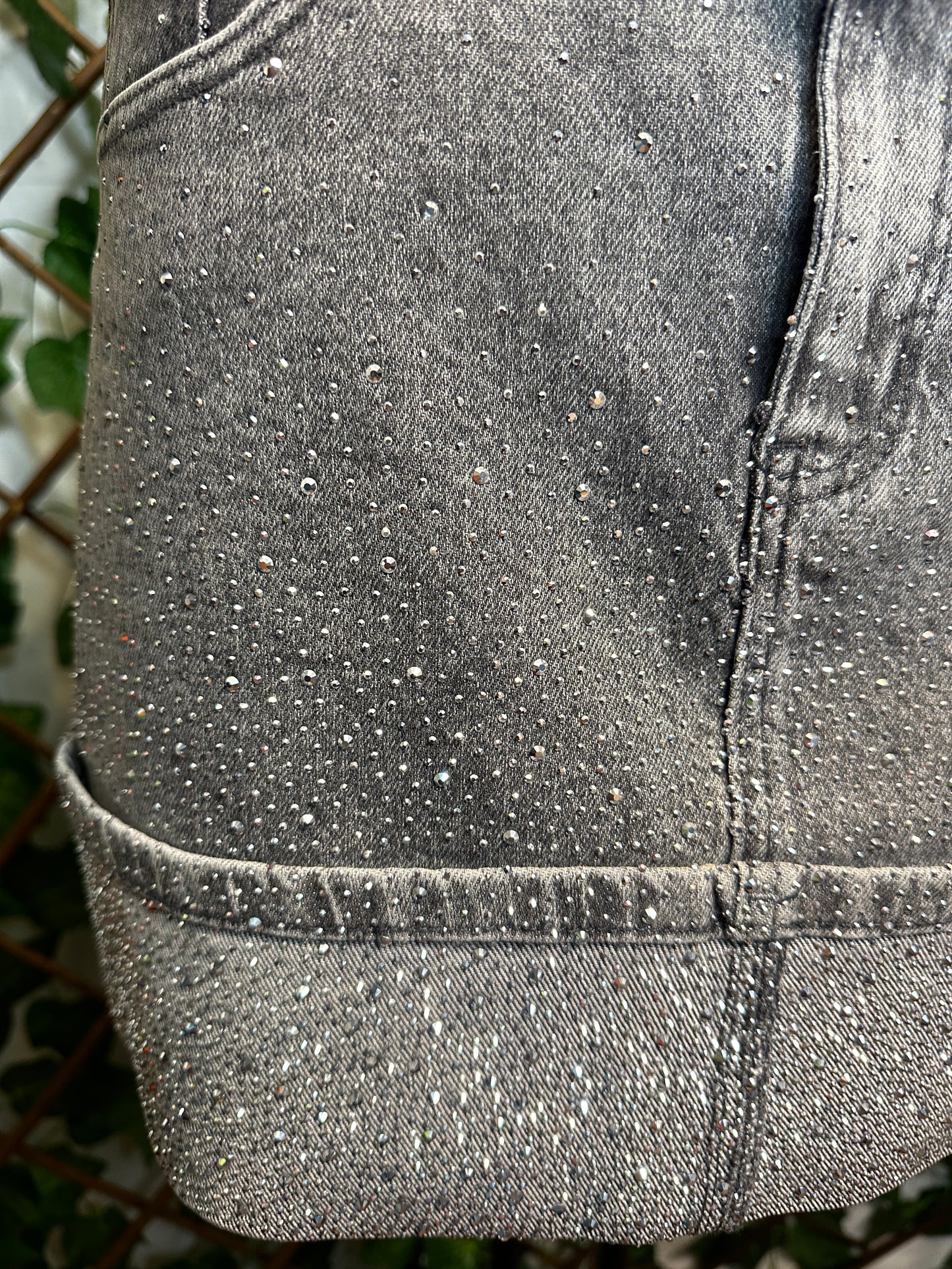 Bright grey denim skirt