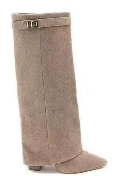 🤎 Stivali alti effetto scamosciato – SILENZIO CHIC