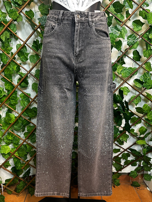 Pantalone di jeans brillantinato