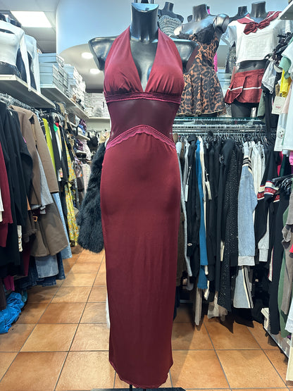 Abito Lungo Halter con Pizzo in Vita – DESIDERIO VELATO 🍷🖤