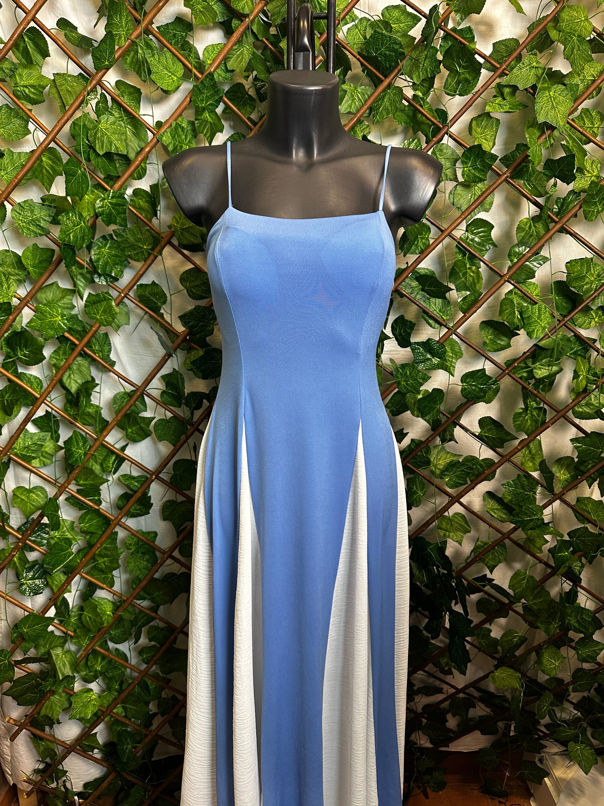 Vestito lungo elasticizzato a due colori