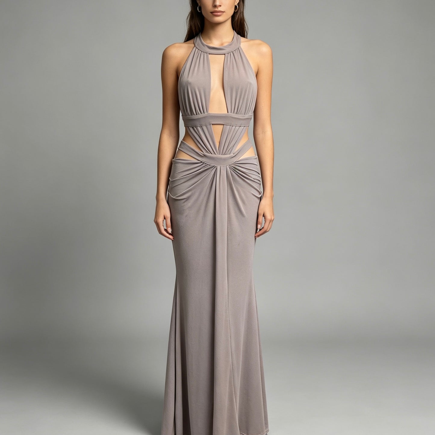 Vestito lungo con cut-out - BERLY MODA 