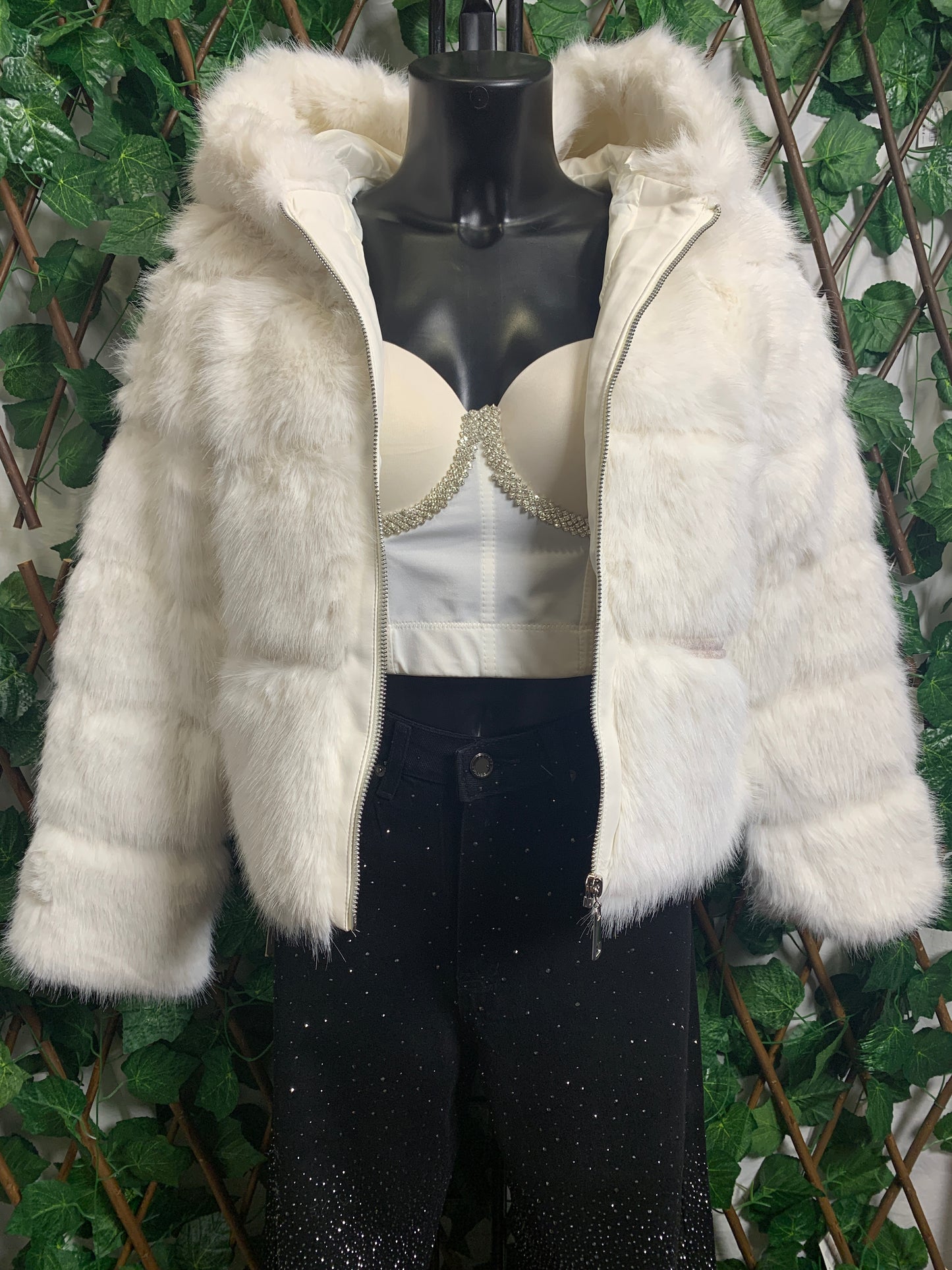 Plush jacket with pocket