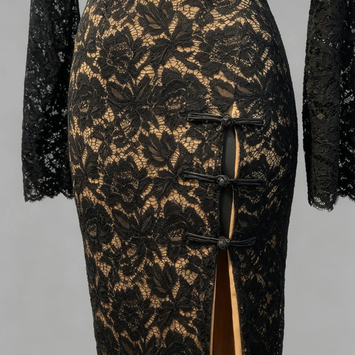 Vestito pizzo qipao taglia unica