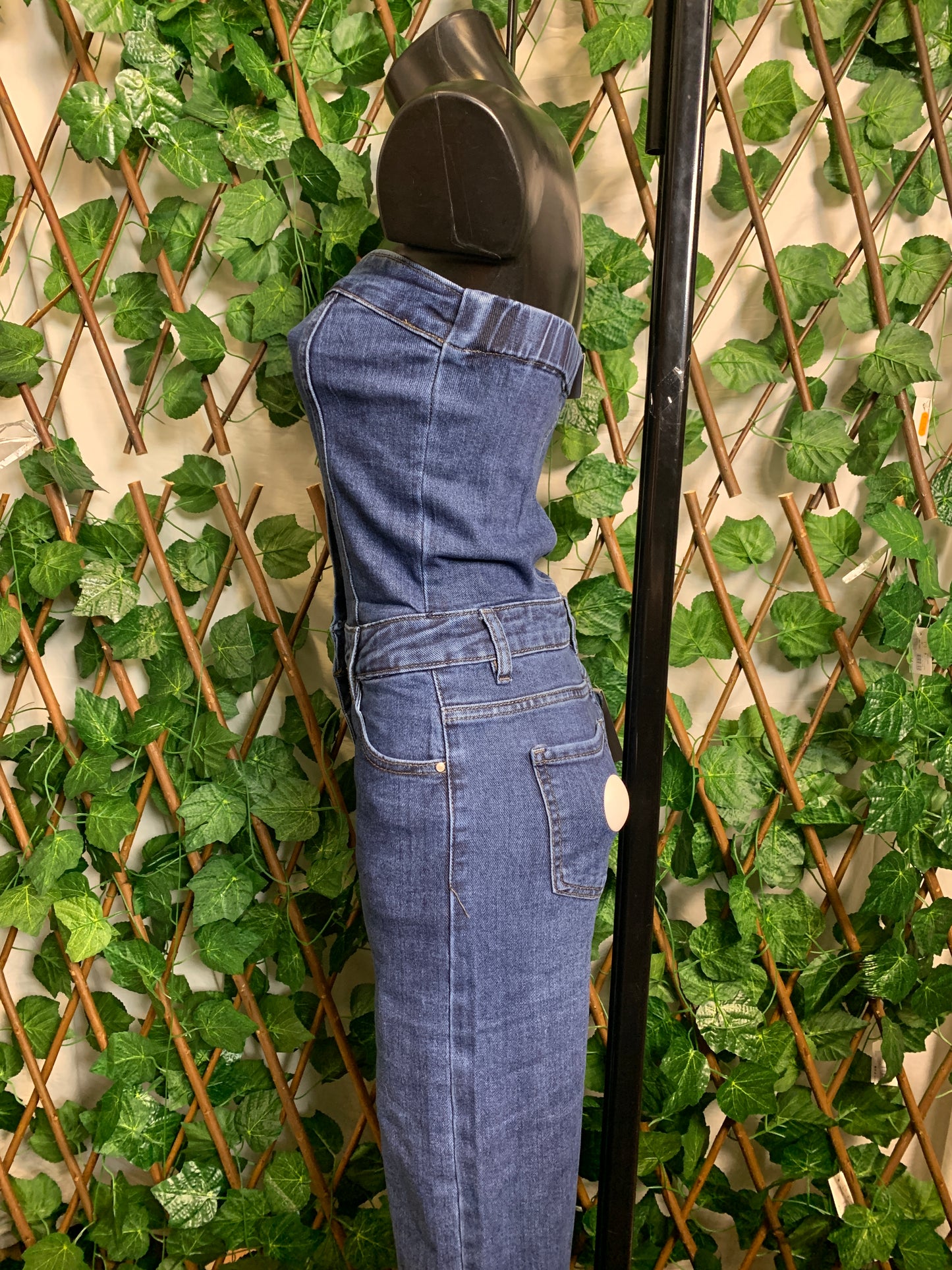 Bandeau denim overalls