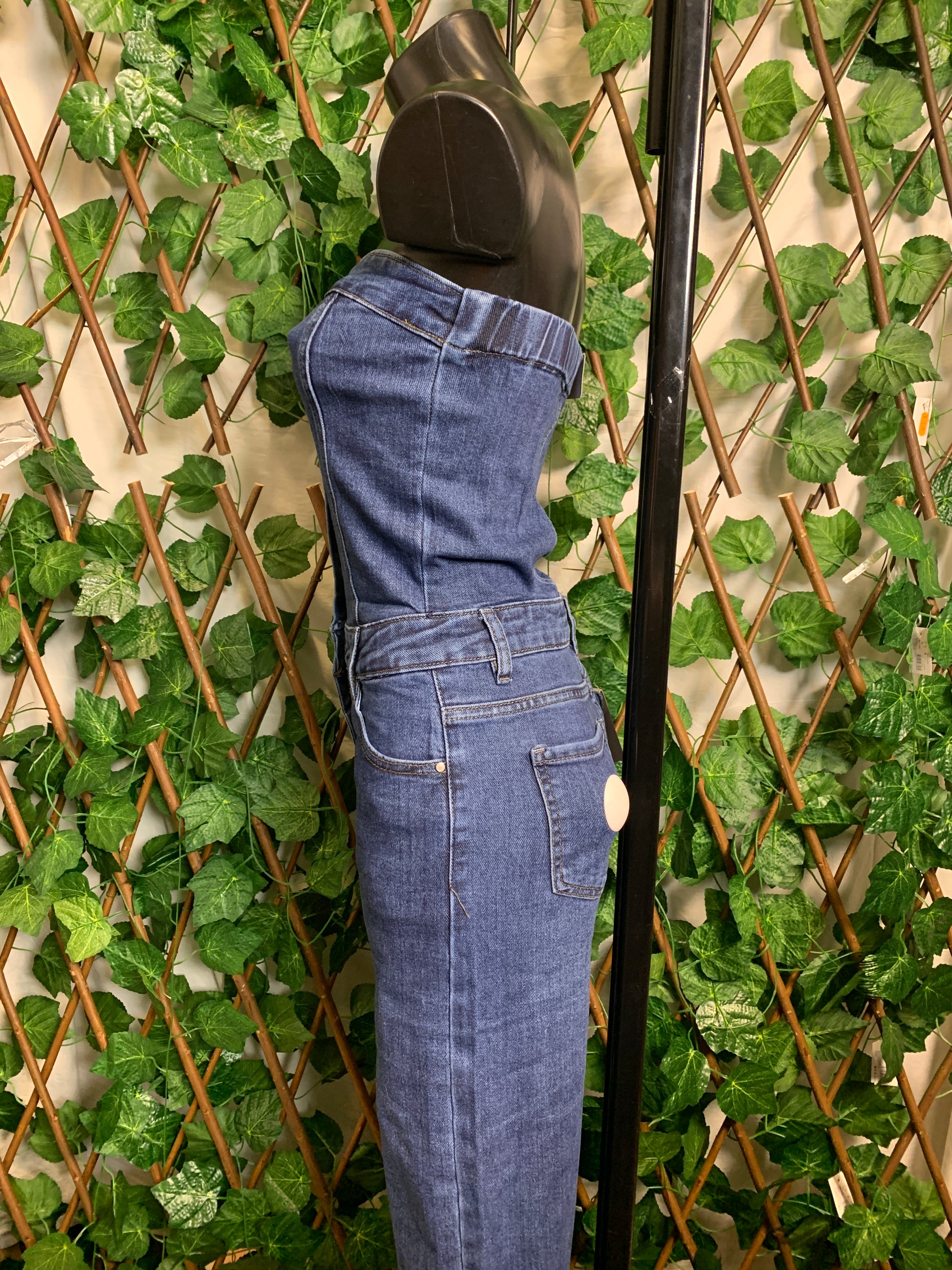Salopette di jeans a fascia