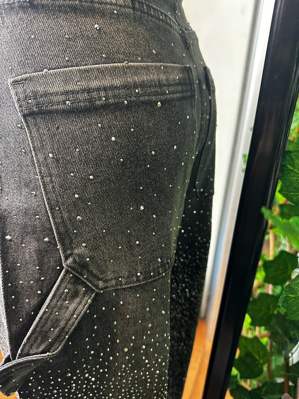 Pantalone di jeans brillantinato