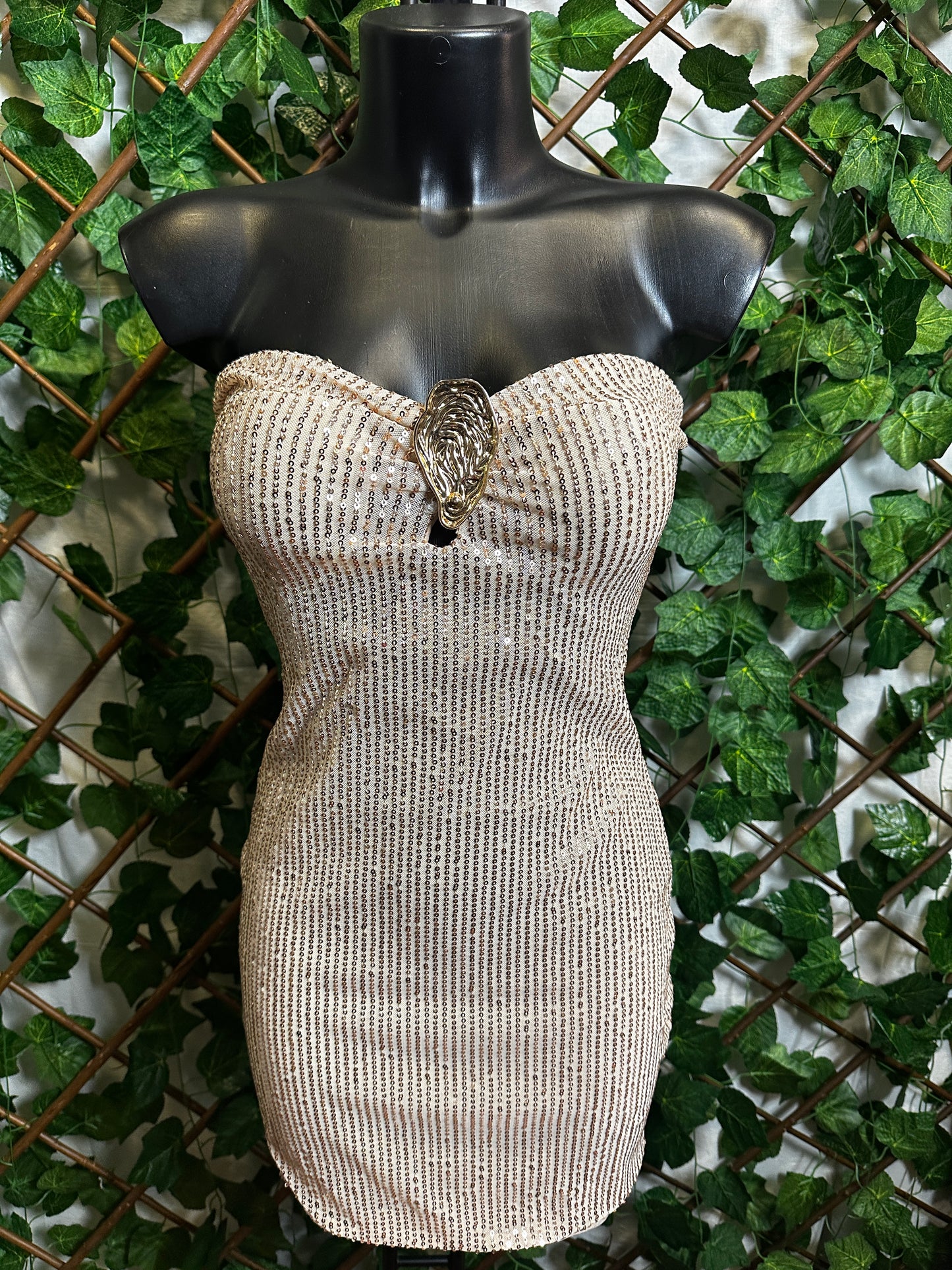 Fascia elasticizzata con dettaglio dorato in paillettes | taglia unica