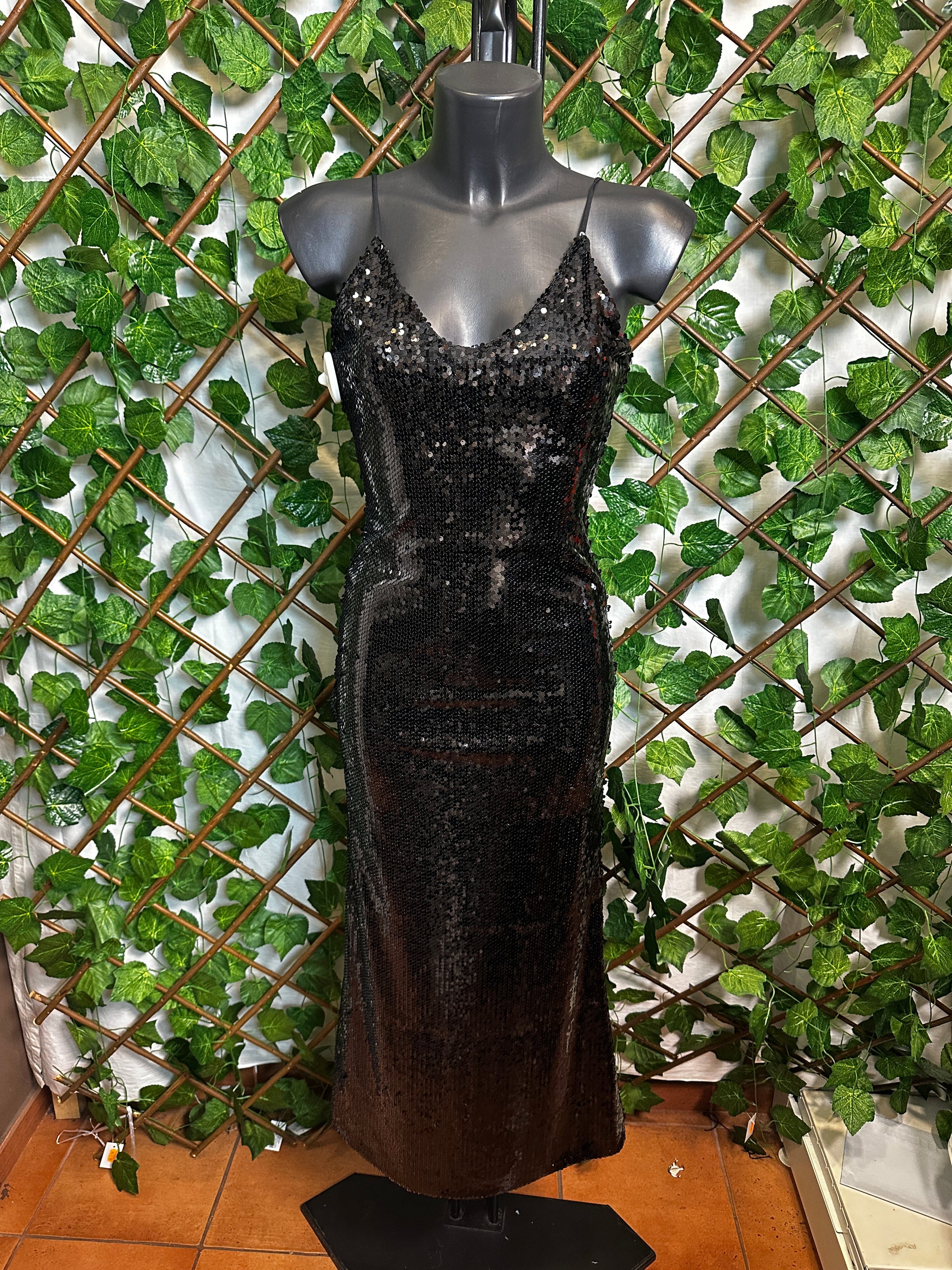 Vestito lungo elegante con le paillettes