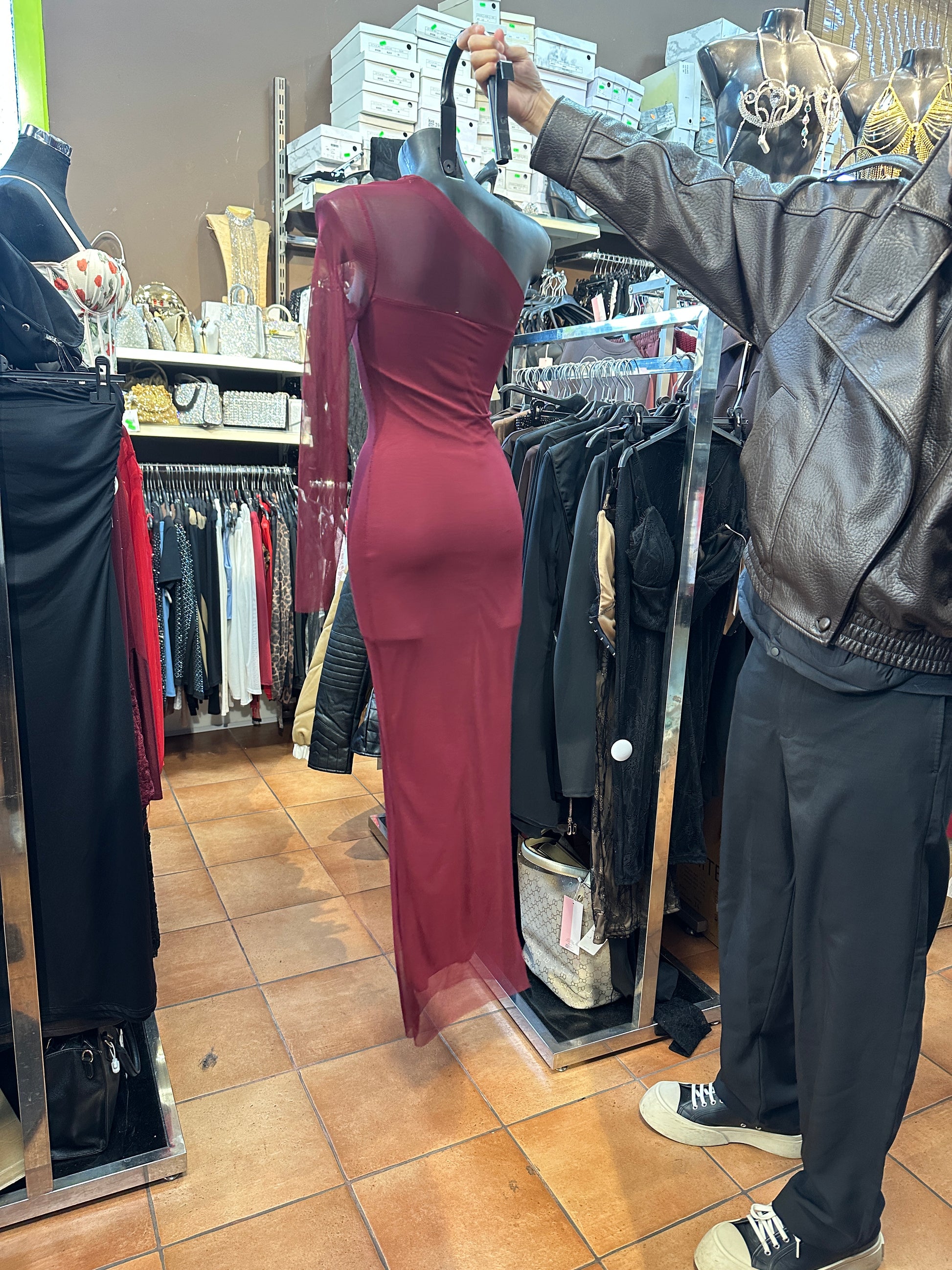 Abito Maxi Monospalla "Goddess Mesh" – Trasparenze e Seduzione - BERLY MODA 